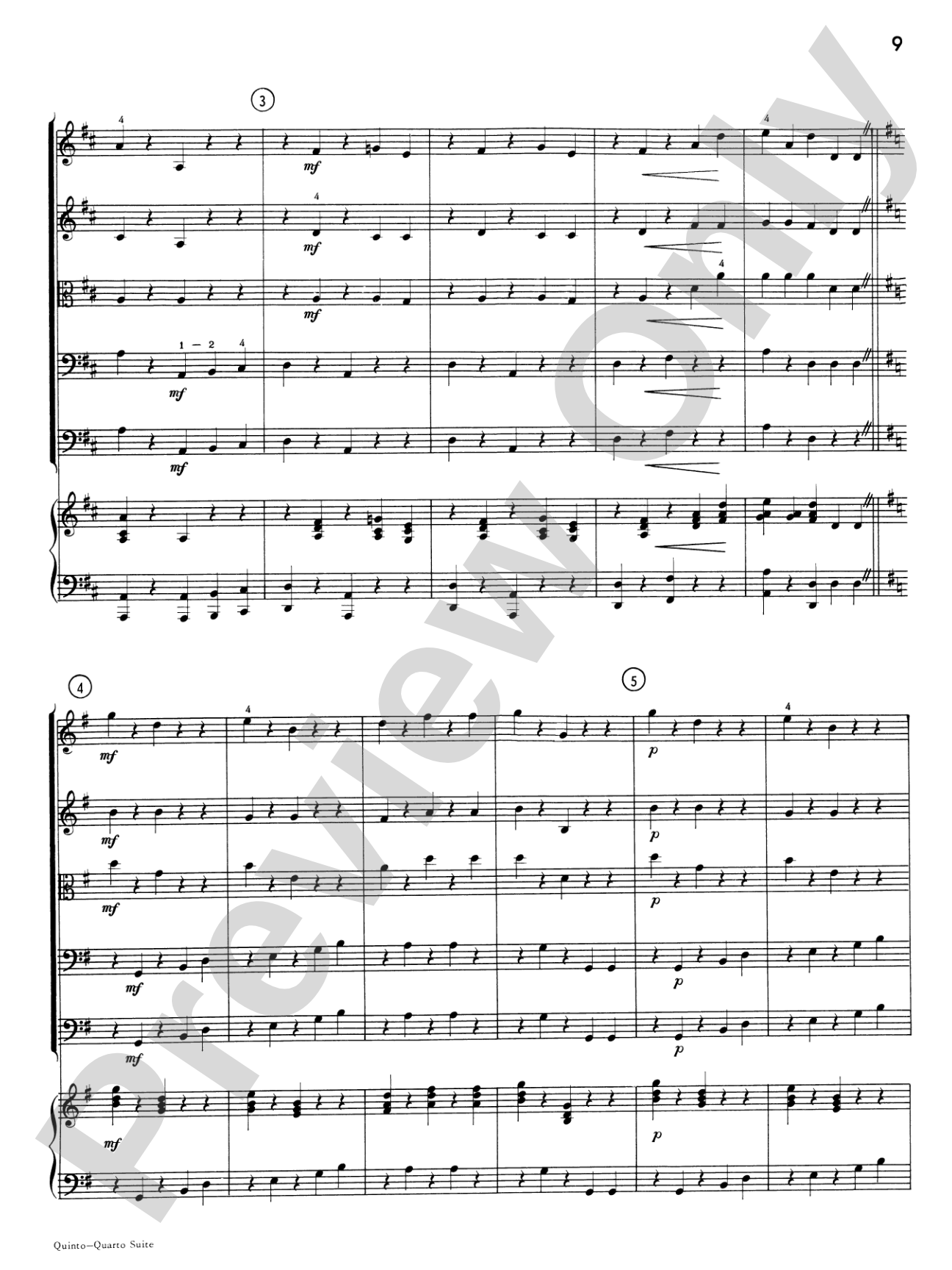 Quinto-Quarto Suite: String Orchestra Conductor Score & Parts