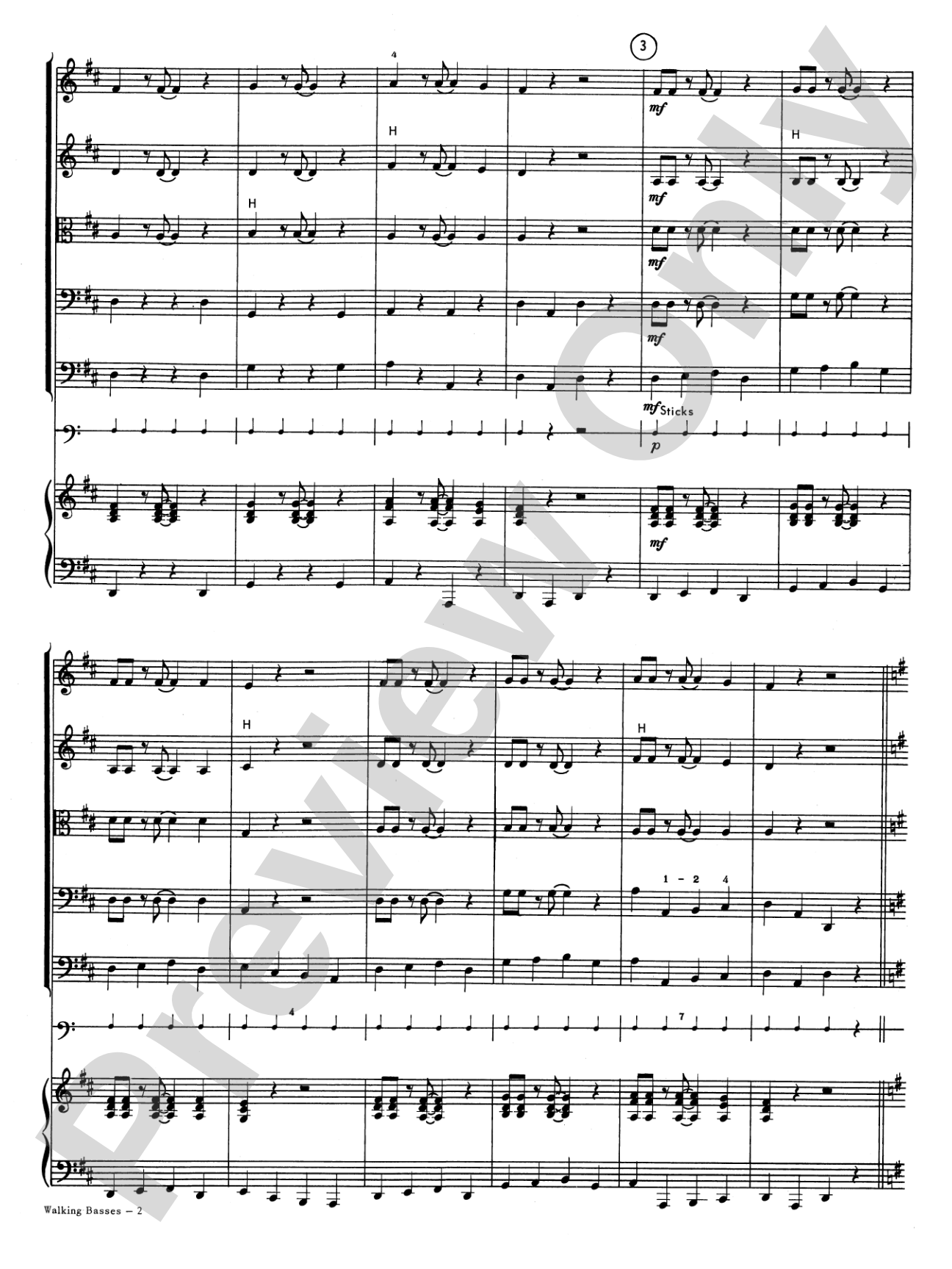 Walking Basses: String Orchestra Conductor Score & Parts