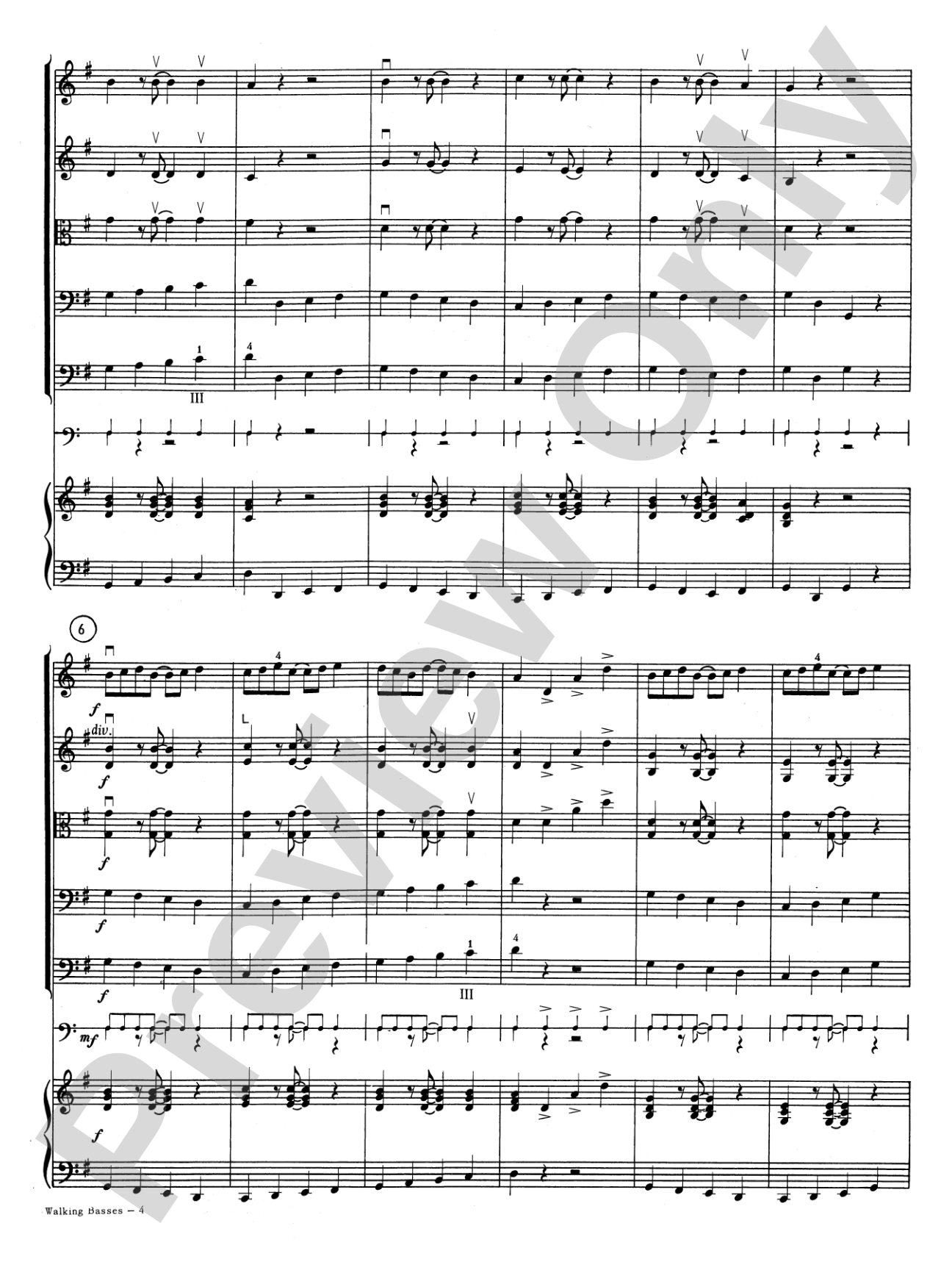 Walking Basses: String Orchestra Conductor Score & Parts