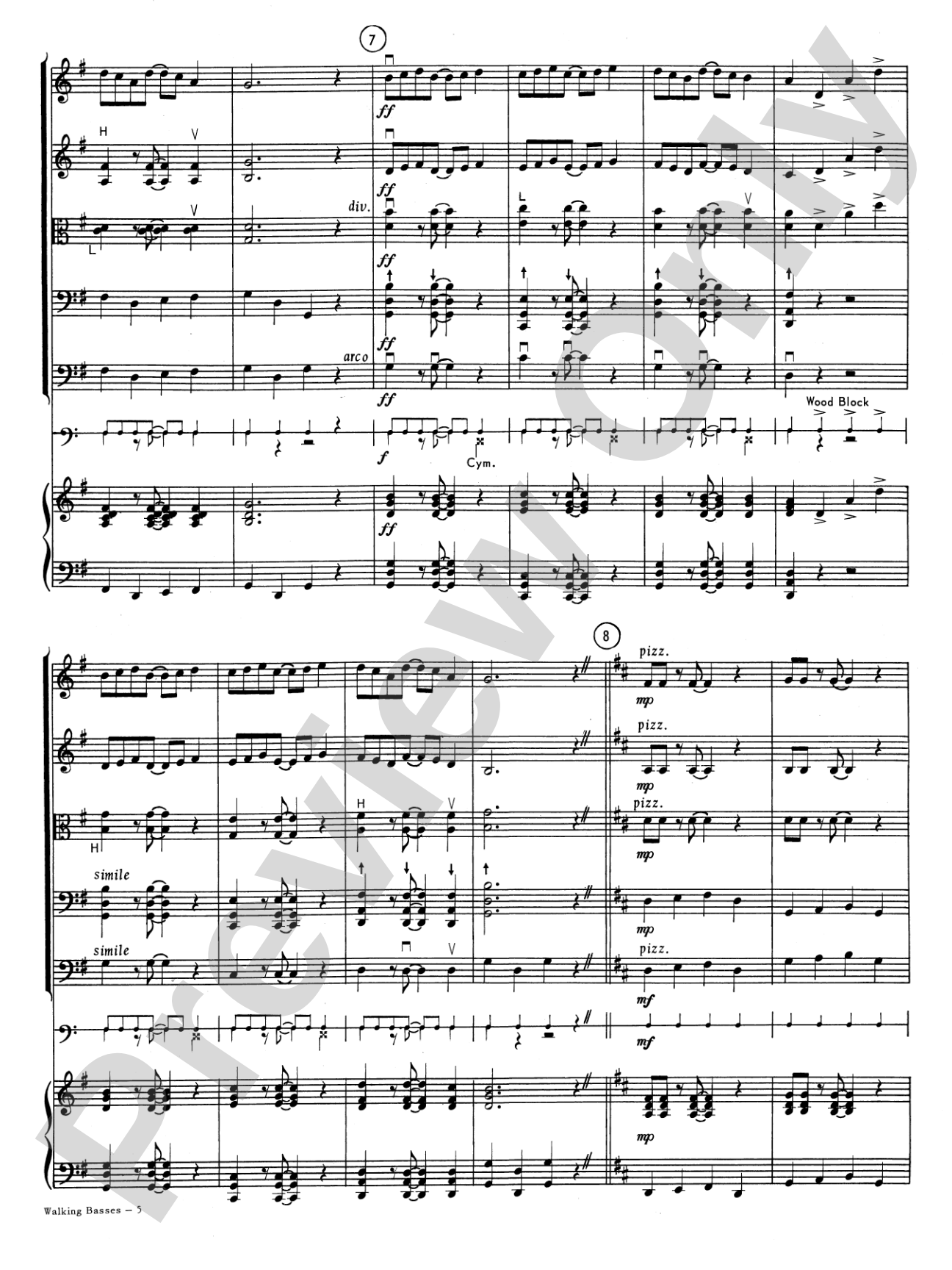 Walking Basses: String Orchestra Conductor Score & Parts