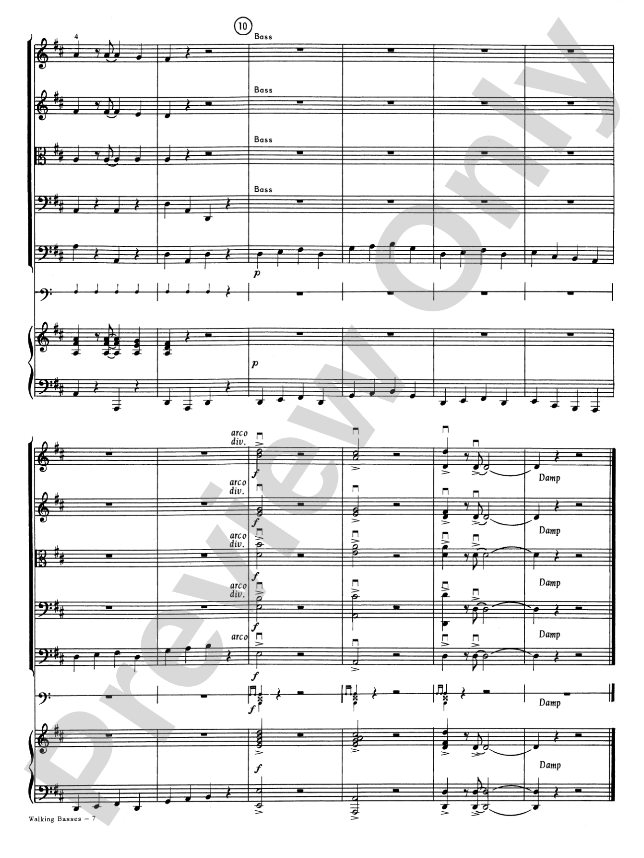 Walking Basses: String Orchestra Conductor Score & Parts