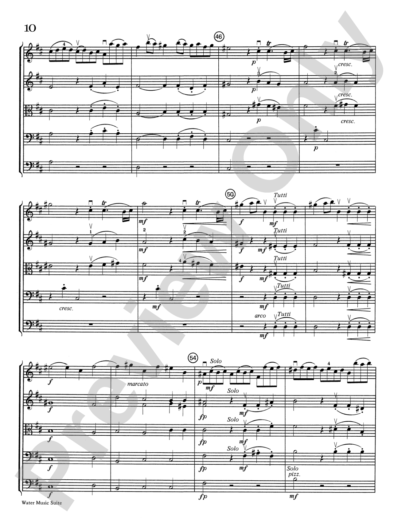 Water Music Suite: String Orchestra Conductor Score & Parts