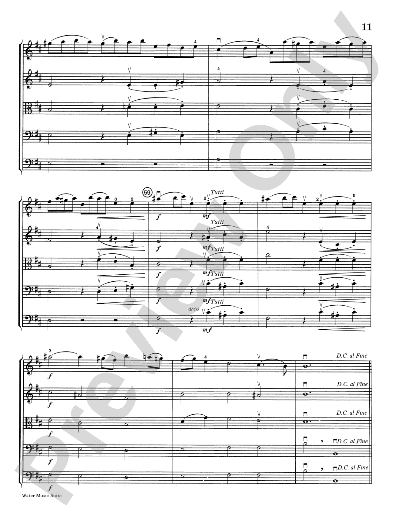 Water Music Suite: String Orchestra Conductor Score & Parts