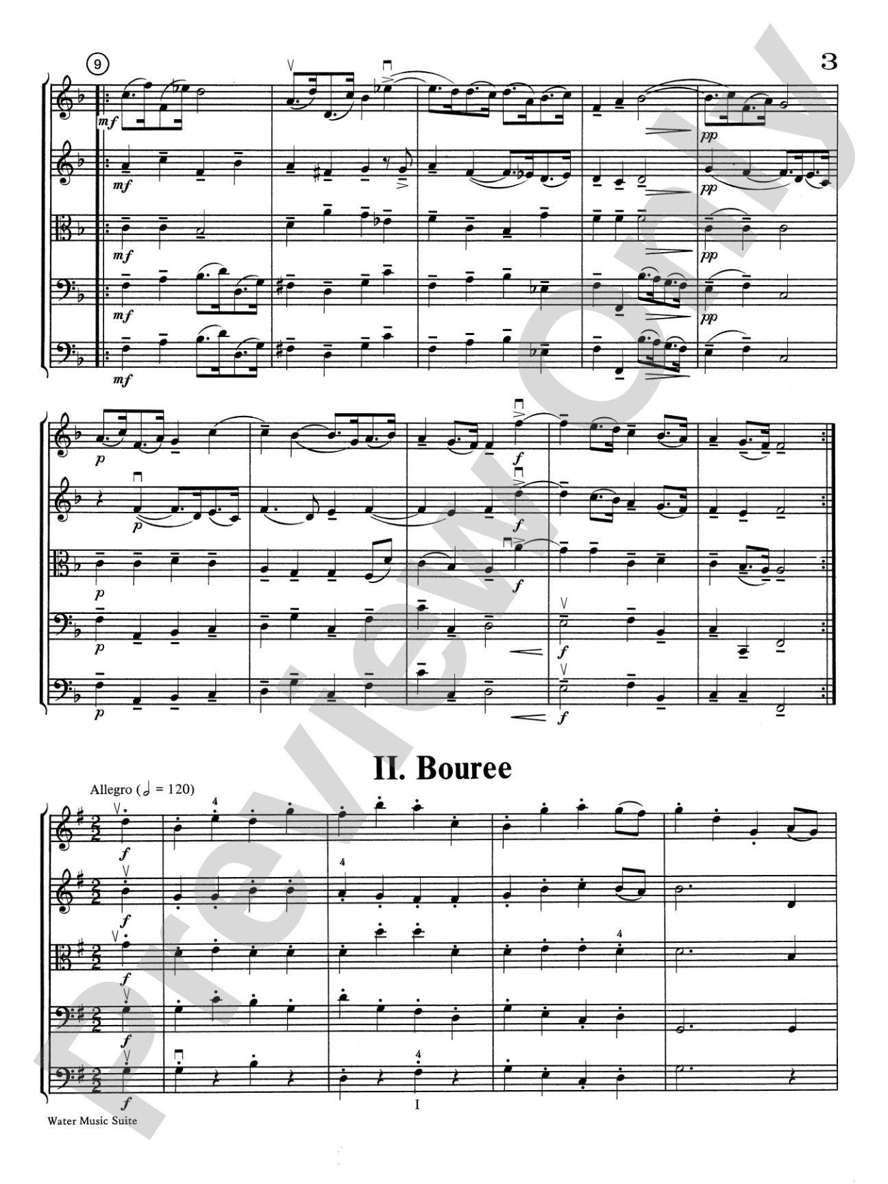 Water Music Suite: String Orchestra Conductor Score & Parts