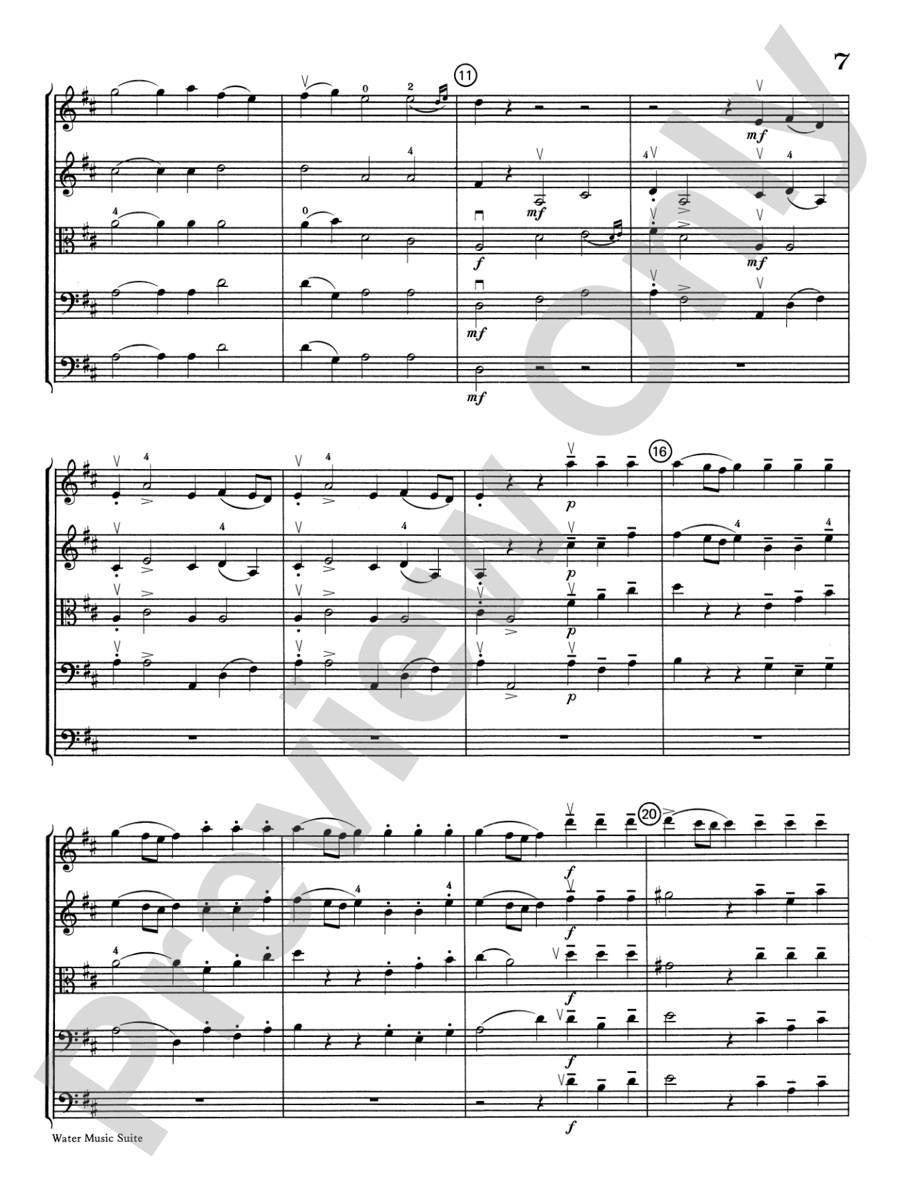 Water Music Suite: String Orchestra Conductor Score & Parts