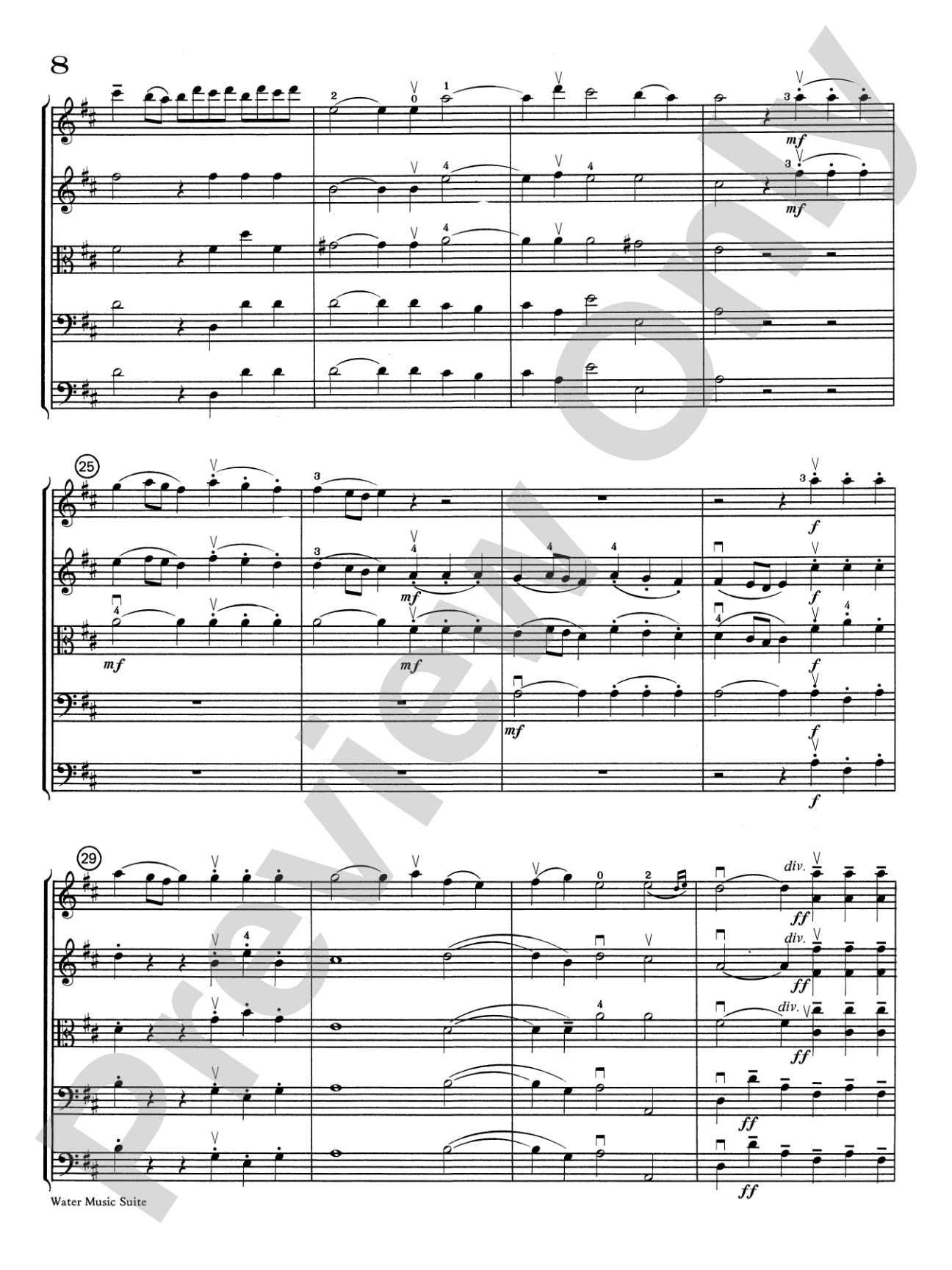 Water Music Suite: String Orchestra Conductor Score & Parts