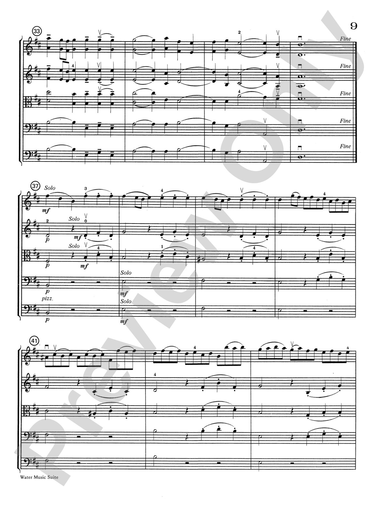 Water Music Suite: String Orchestra Conductor Score & Parts