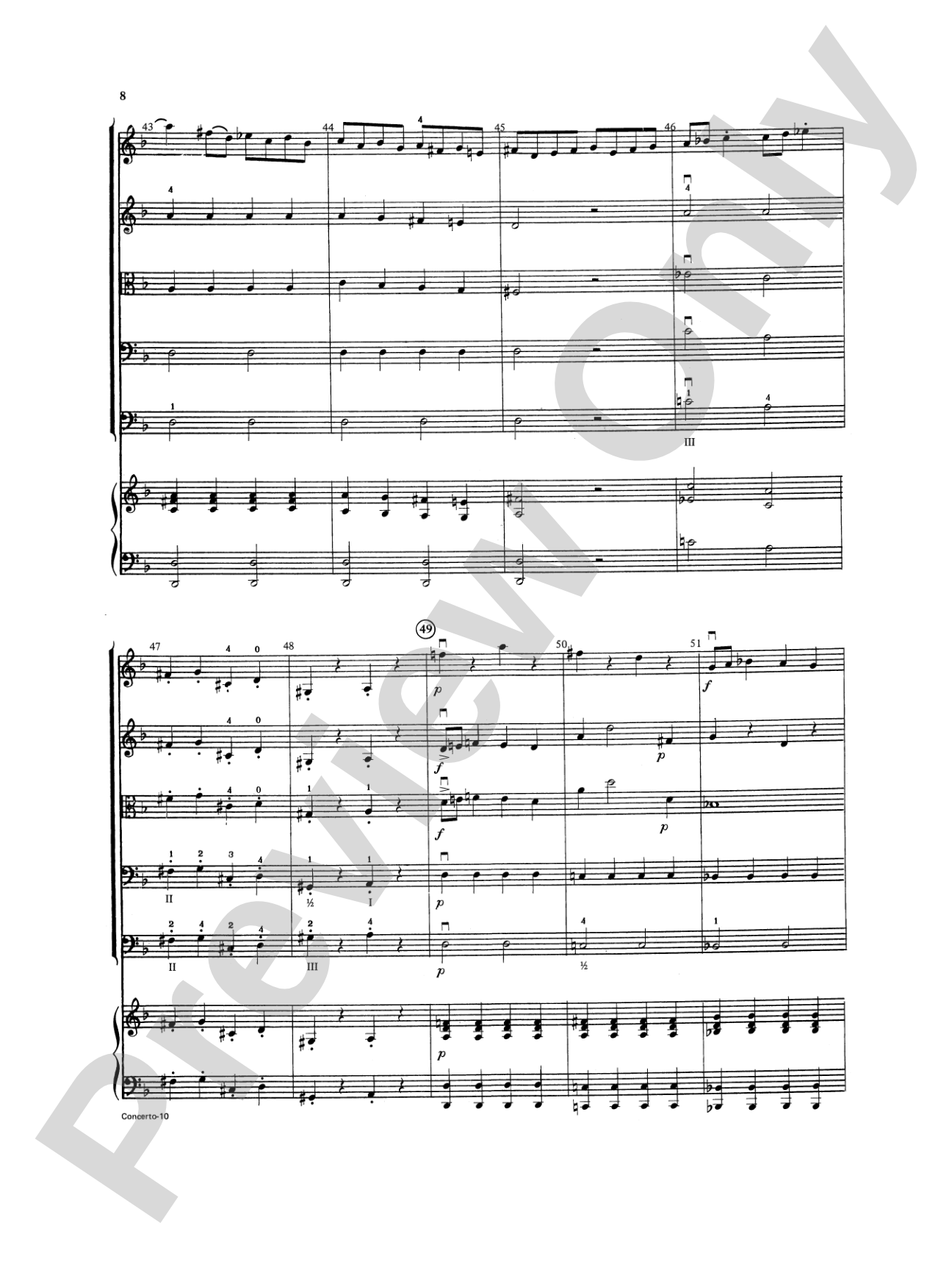Concerto in D minor: String Orchestra Conductor Score & Parts