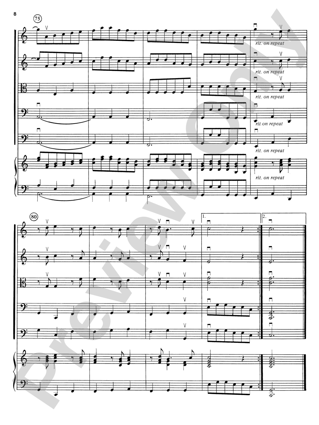Brandenburg Concerto No. 4: String Orchestra Conductor Score & Parts