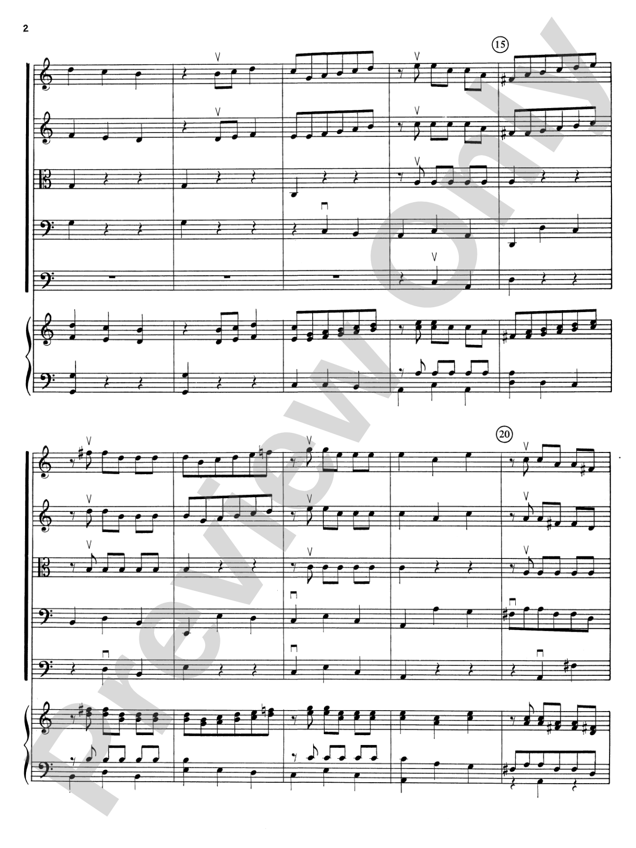 Brandenburg Concerto No. 4: String Orchestra Conductor Score & Parts