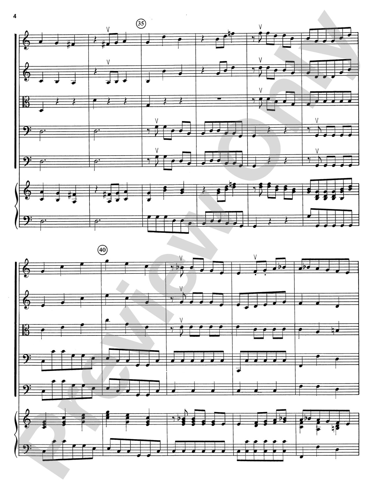 Brandenburg Concerto No. 4: String Orchestra Conductor Score & Parts