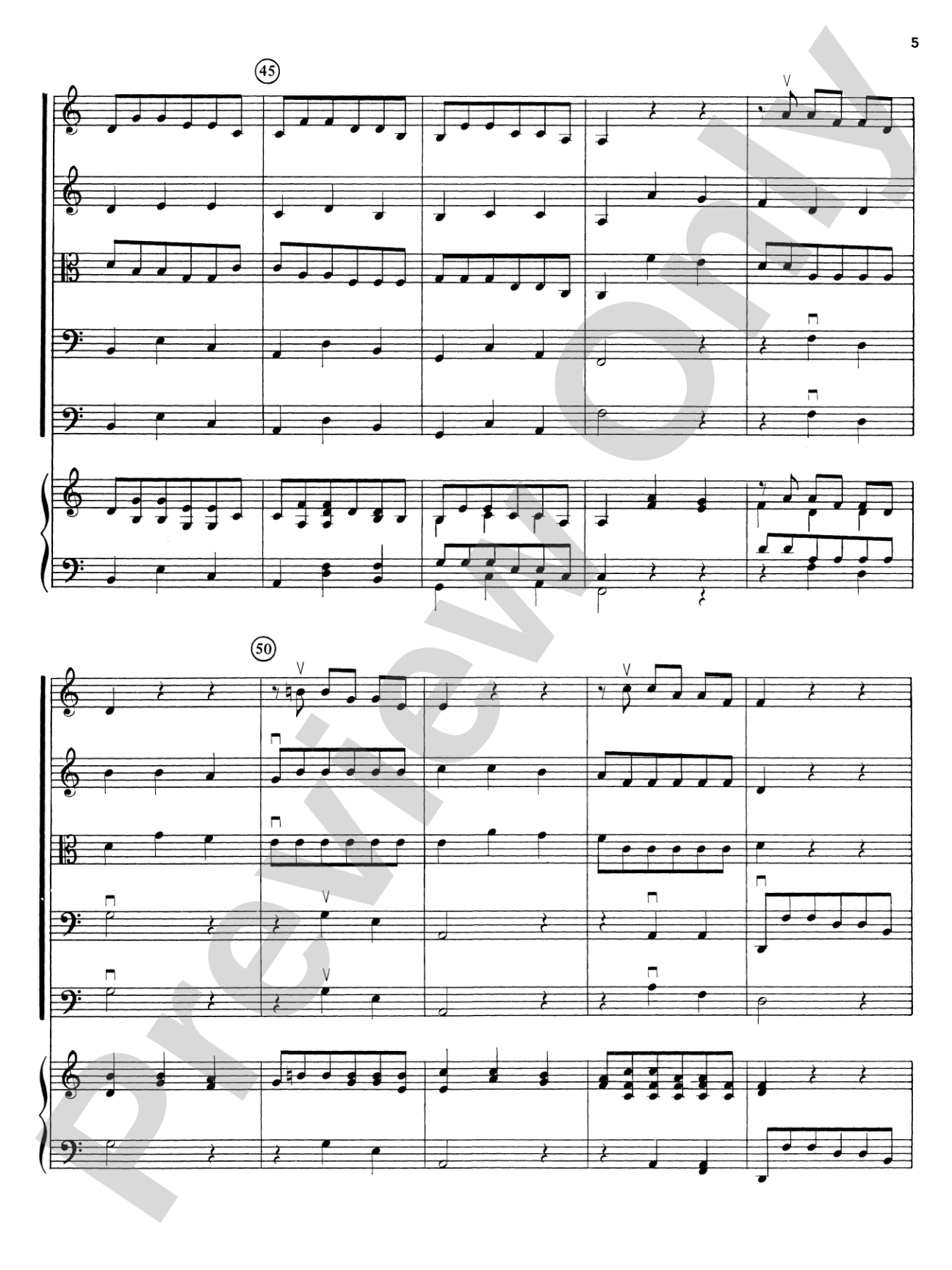 Brandenburg Concerto No. 4: String Orchestra Conductor Score & Parts
