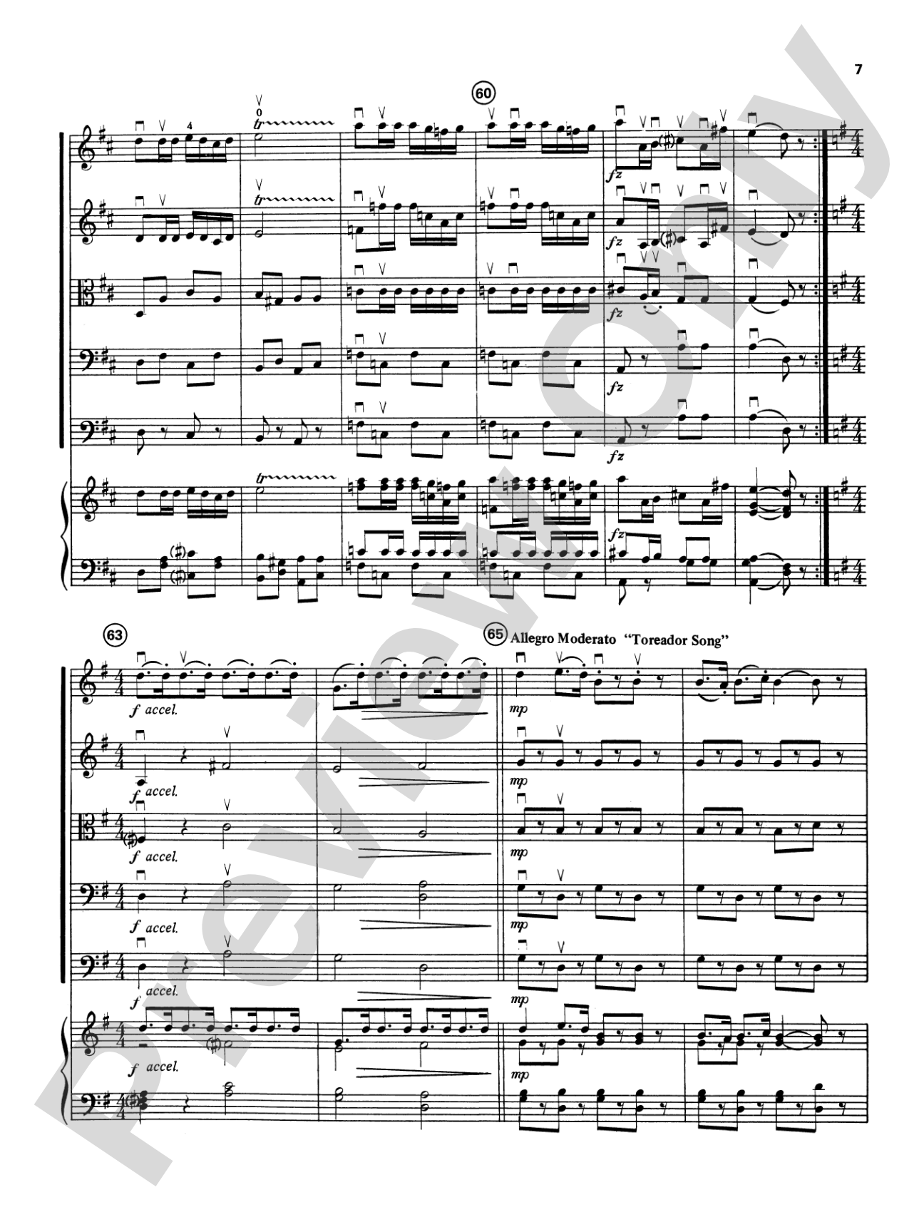 Carmen Suite: String Orchestra Conductor Score & Parts