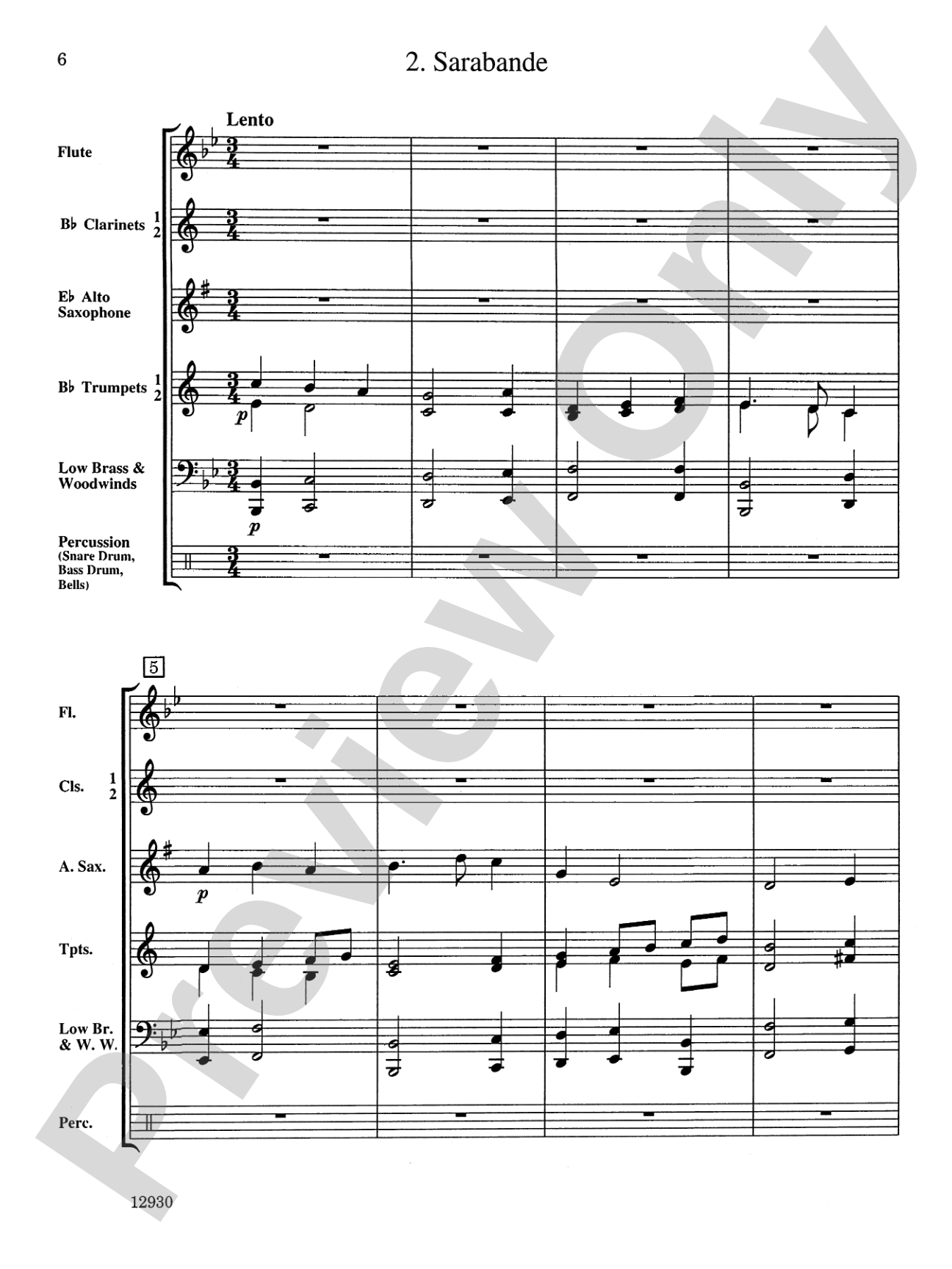 A Suite of Baroque Dances: Concert Band Conductor Score & Parts