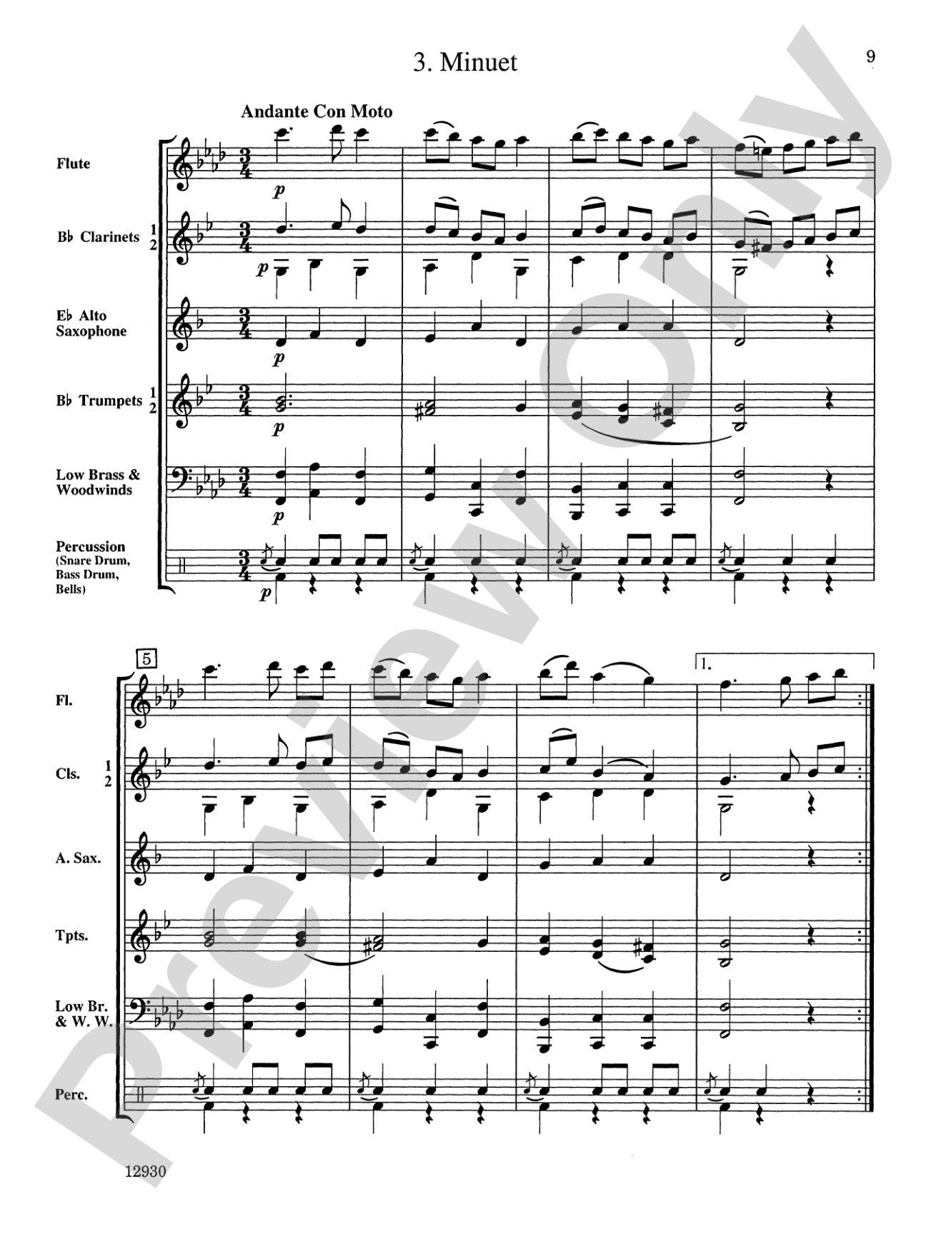 A Suite of Baroque Dances: Concert Band Conductor Score & Parts