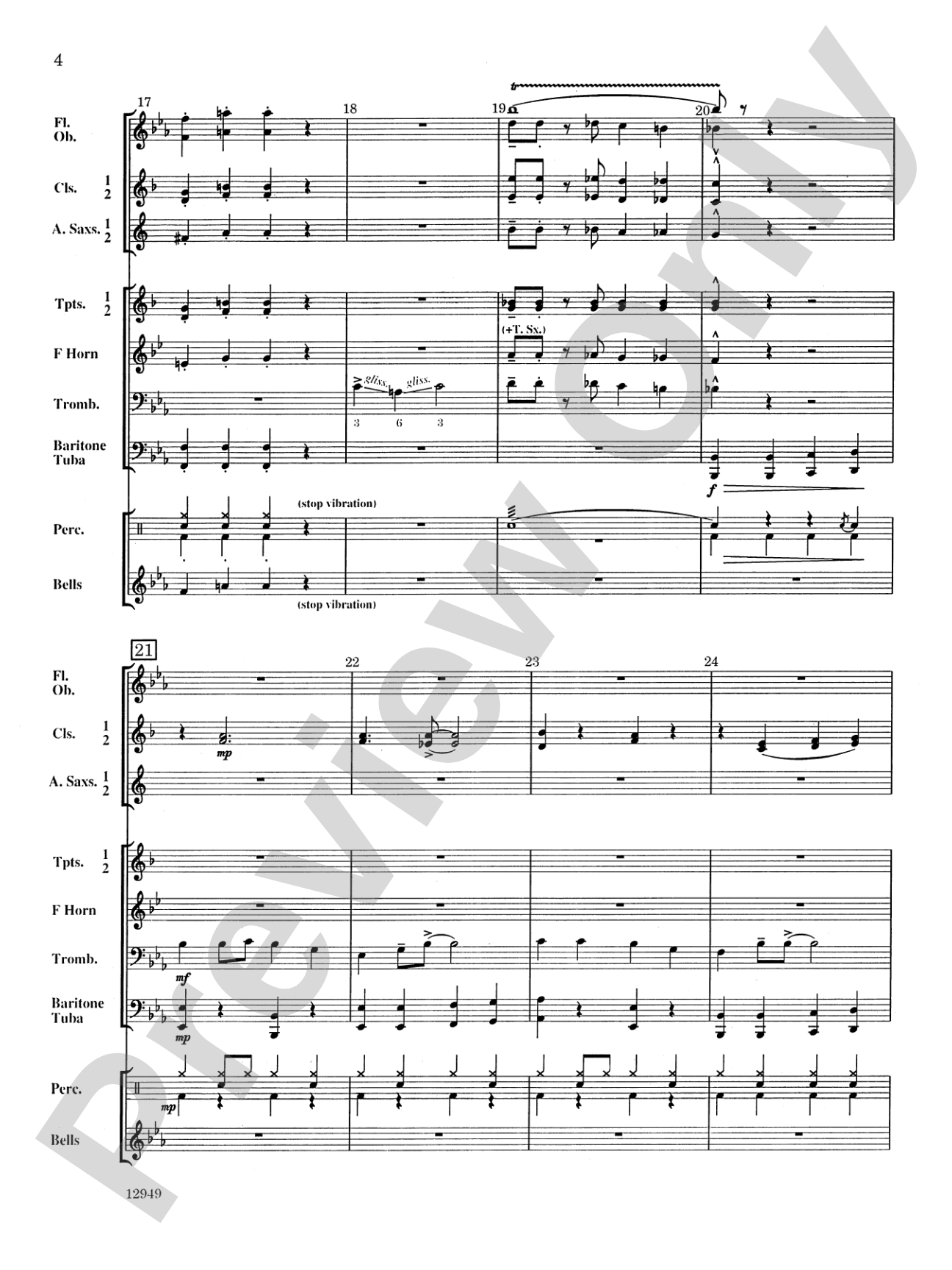 Trombones on the Housetop: Concert Band Conductor Score & Parts