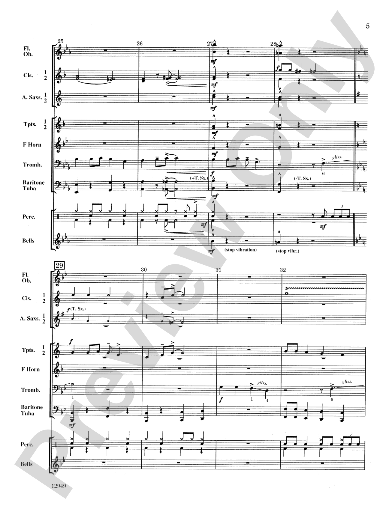 Trombones on the Housetop: Concert Band Conductor Score & Parts