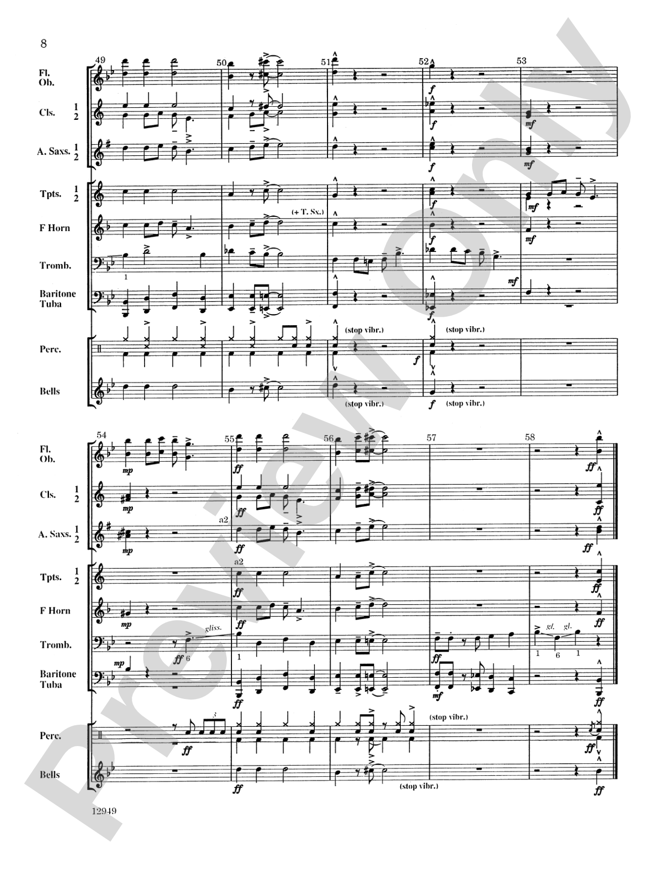 Trombones on the Housetop: Concert Band Conductor Score & Parts