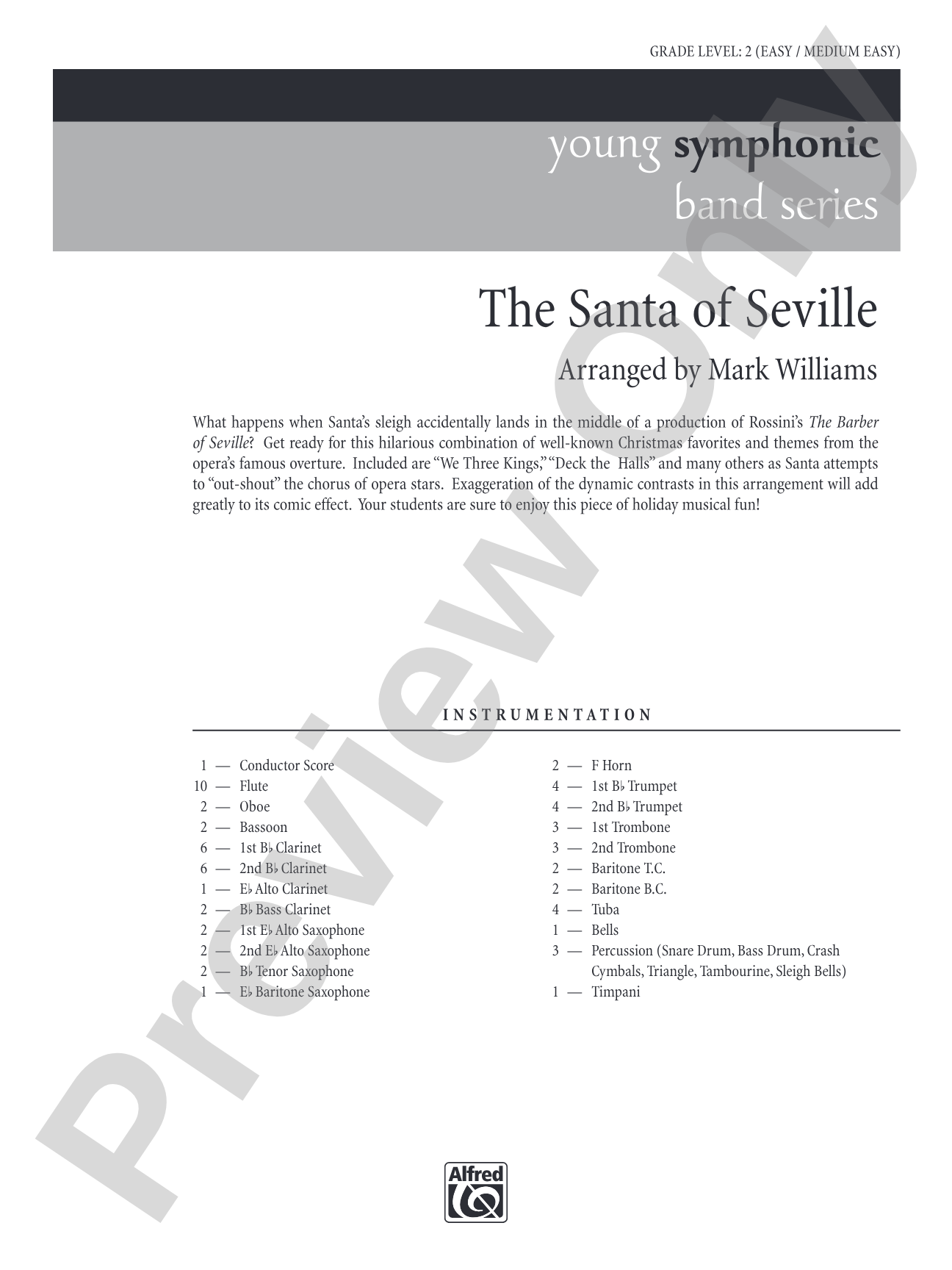 The Santa of Seville: Concert Band Conductor Score & Parts