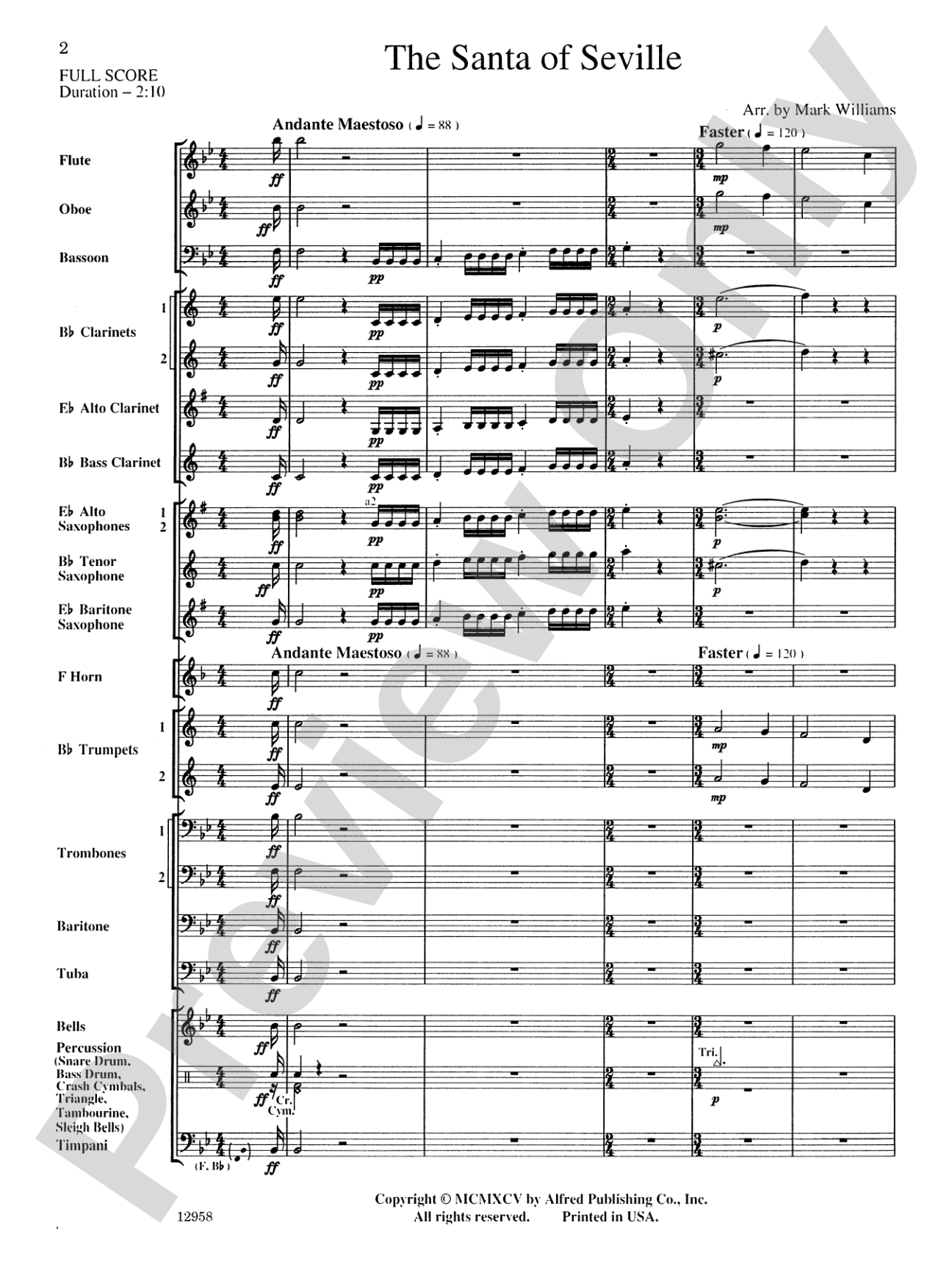 The Santa of Seville: Concert Band Conductor Score & Parts