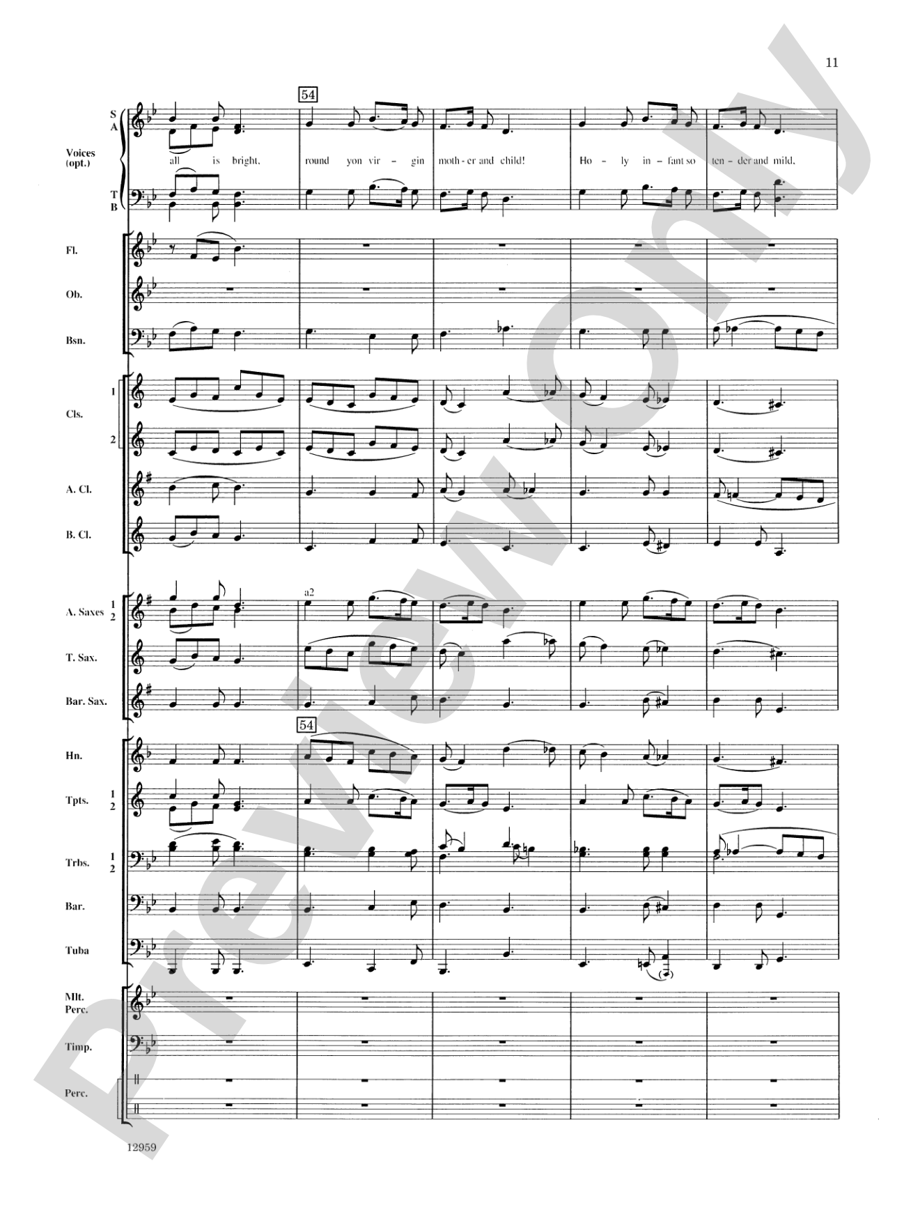 A Christmas Serenade (with optional chorus): Concert Band Conductor Score & Parts