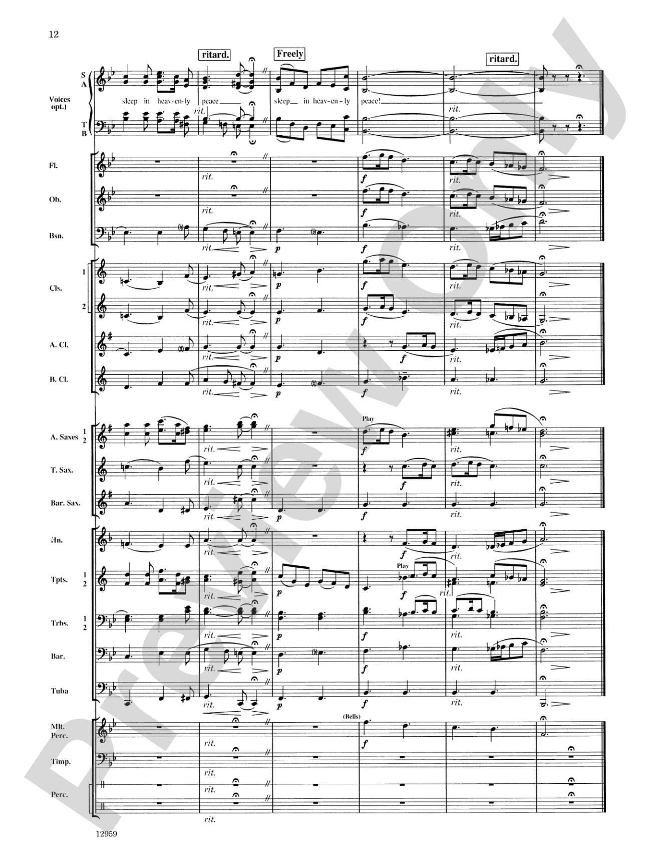A Christmas Serenade (with optional chorus): Concert Band Conductor Score & Parts