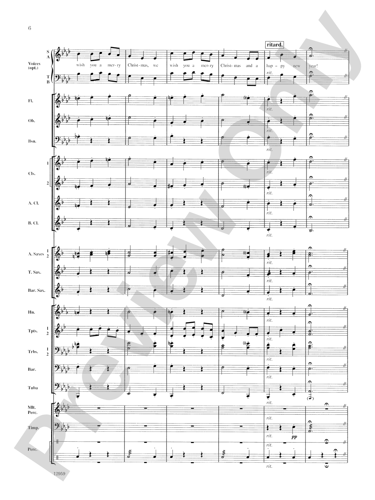 A Christmas Serenade (with optional chorus): Concert Band Conductor Score & Parts