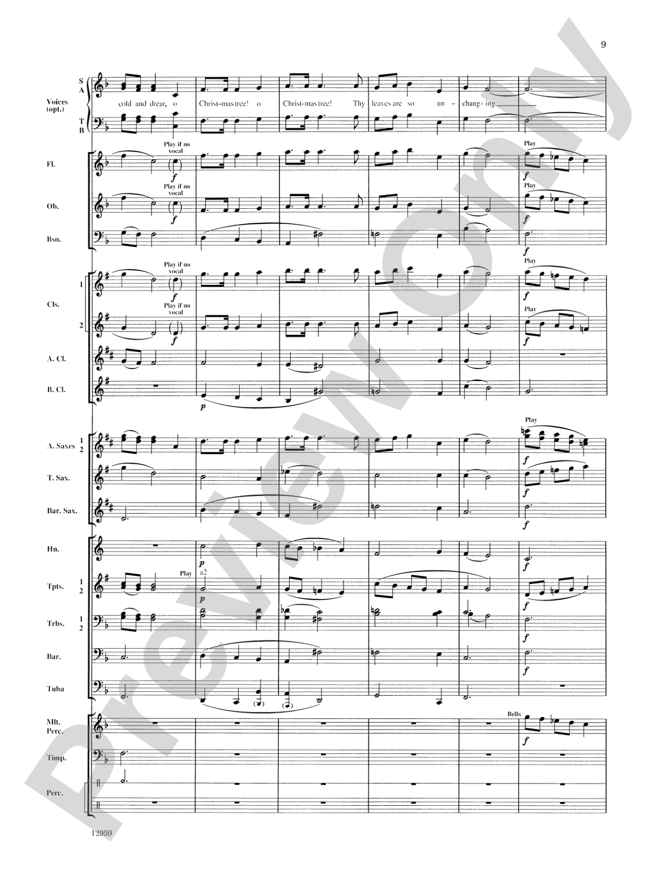 A Christmas Serenade (with optional chorus): Concert Band Conductor Score & Parts