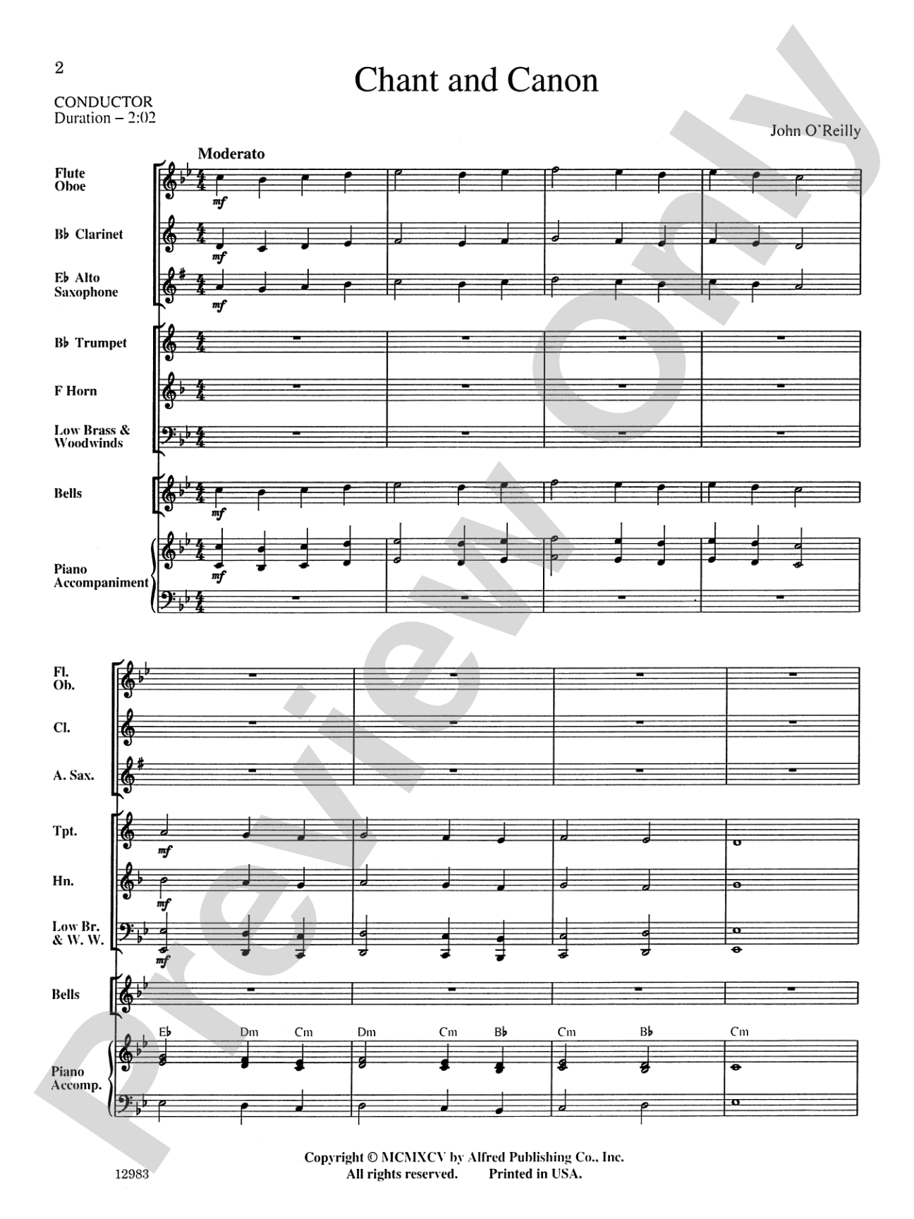 Chant and Canon: Score