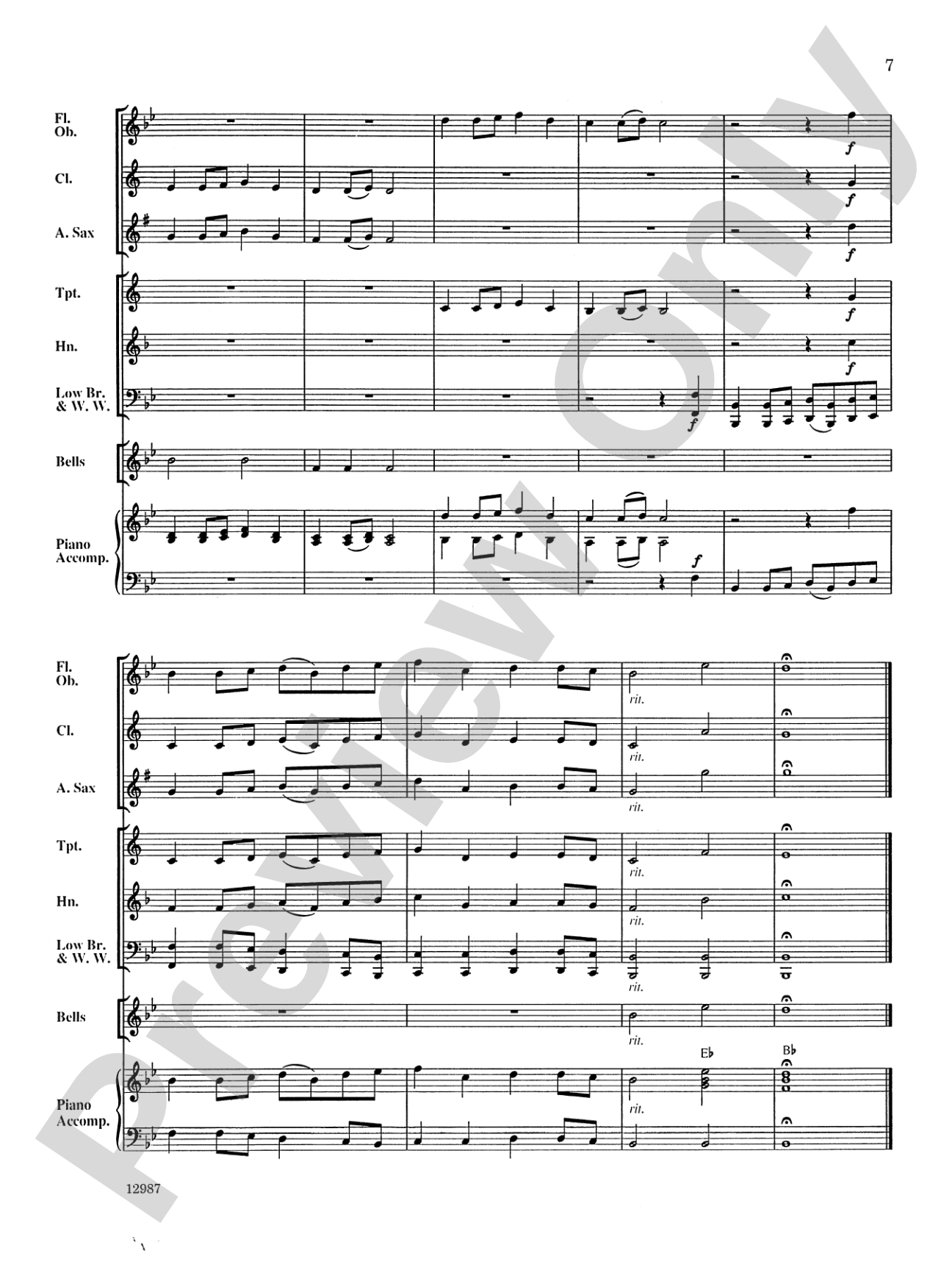 A Shaker Hymn: Concert Band Conductor Score & Parts