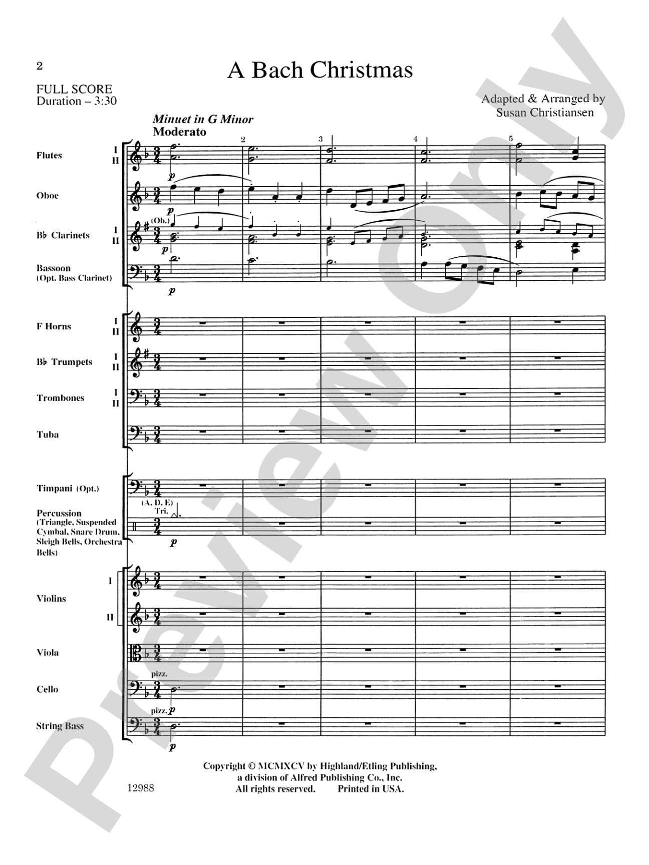 A Bach Christmas: Full Orchestra Conductor Score & Parts
