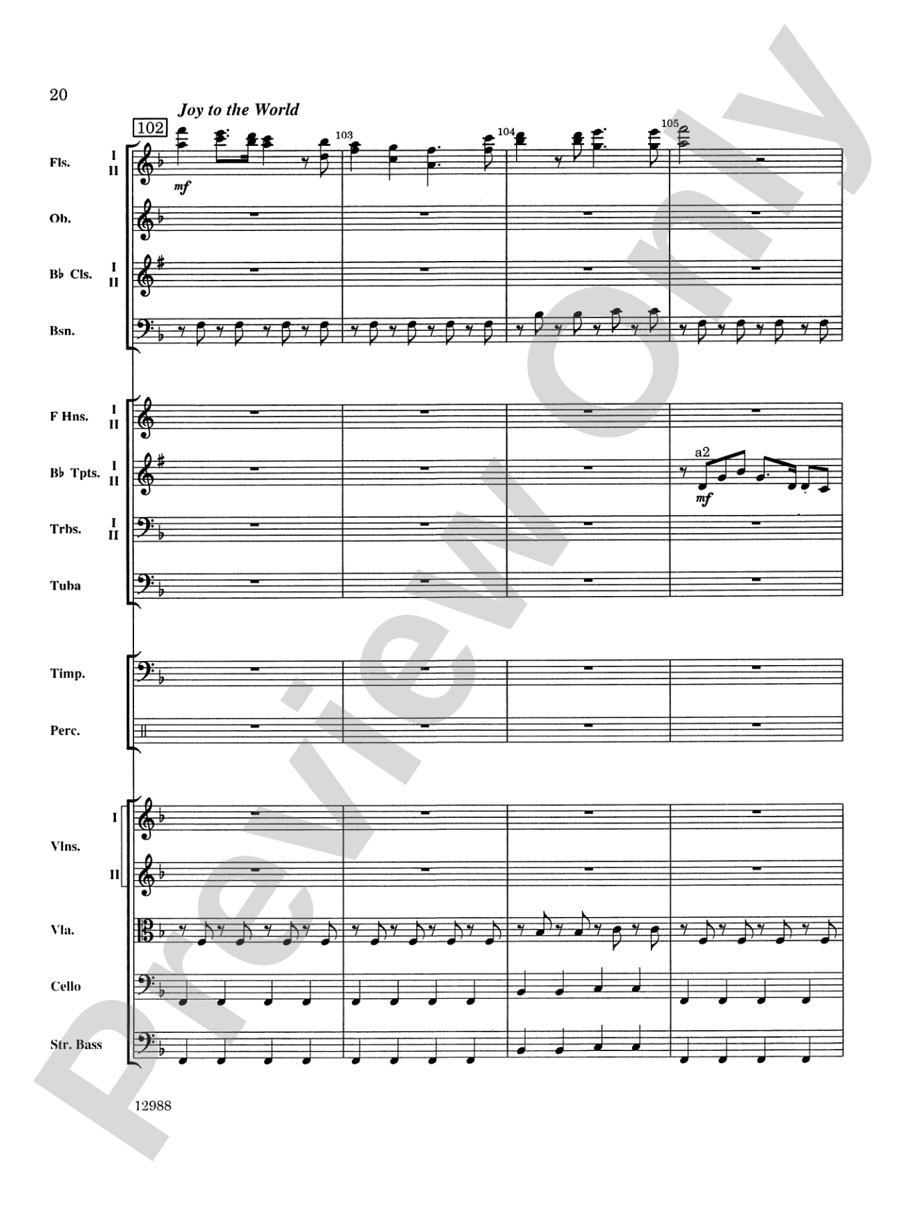 A Bach Christmas: Full Orchestra Conductor Score & Parts