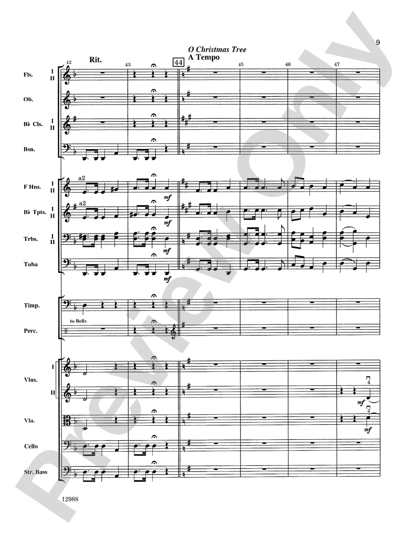 A Bach Christmas: Full Orchestra Conductor Score & Parts