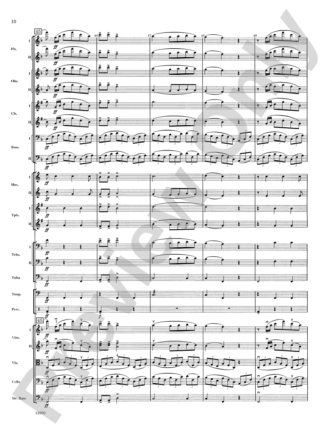 Slavonic Dance No. 4 (Op. 46): Full Orchestra Conductor Score & Parts