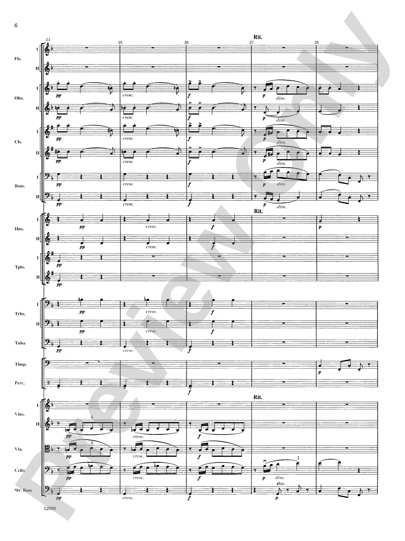 Slavonic Dance No. 4 (Op. 46): Full Orchestra Conductor Score & Parts