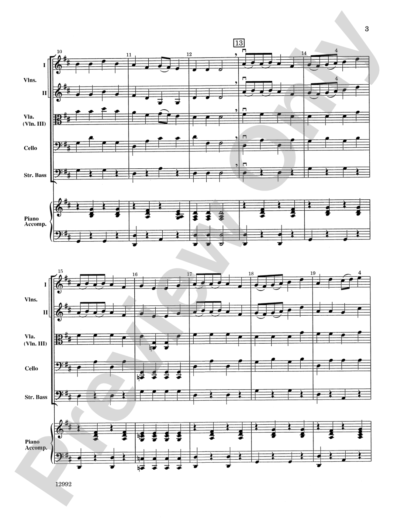 Frog in a Tree: String Orchestra Conductor Score & Parts