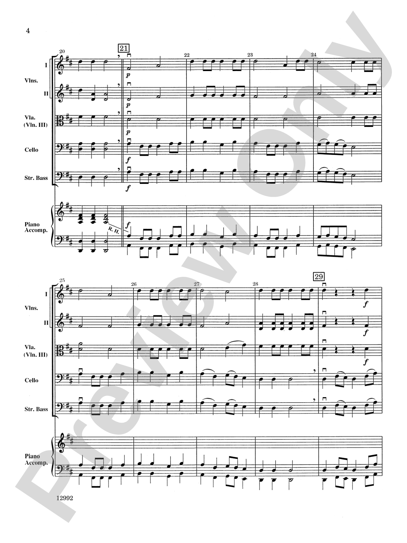 Frog in a Tree: String Orchestra Conductor Score & Parts