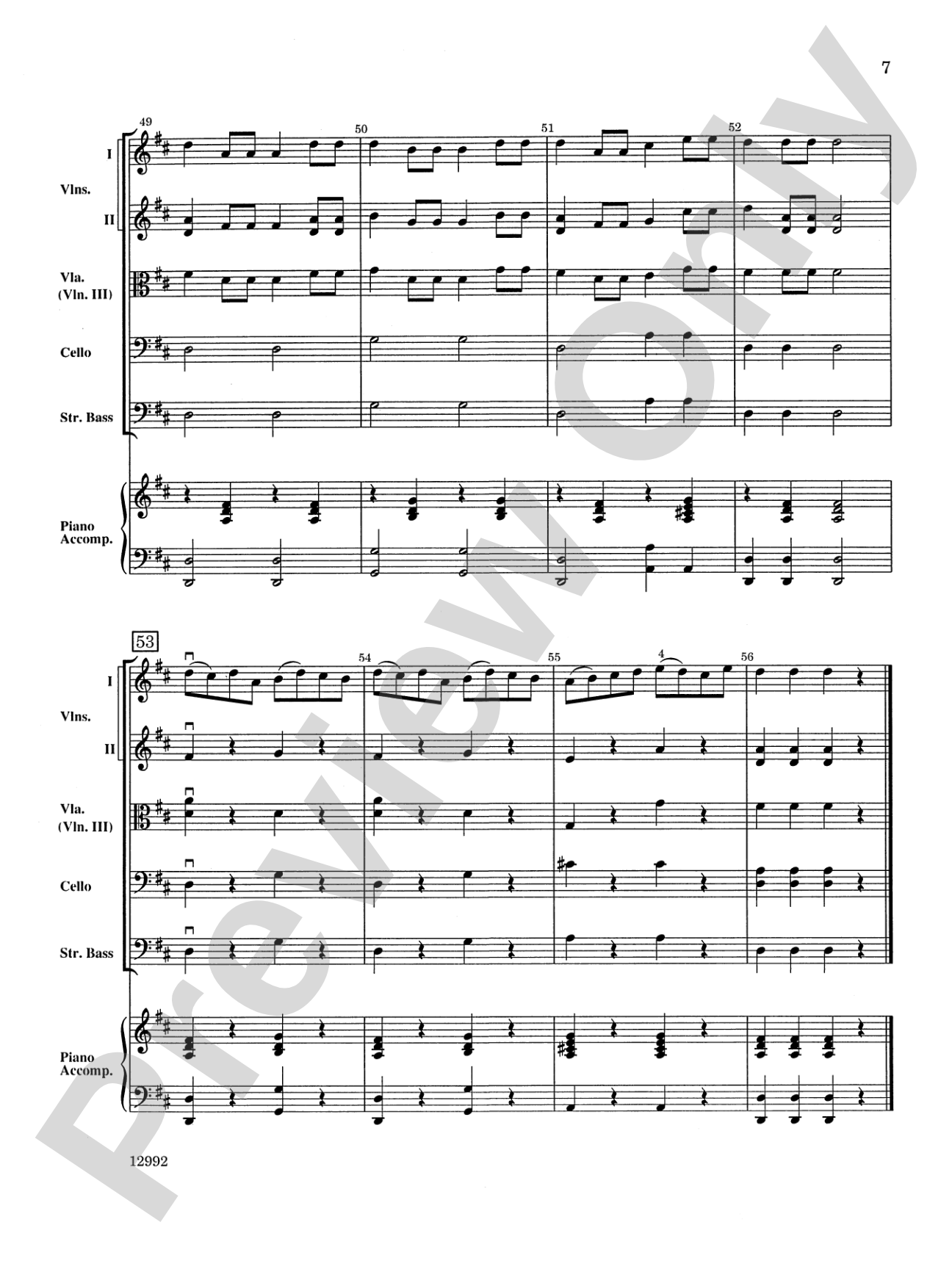 Frog in a Tree: String Orchestra Conductor Score & Parts