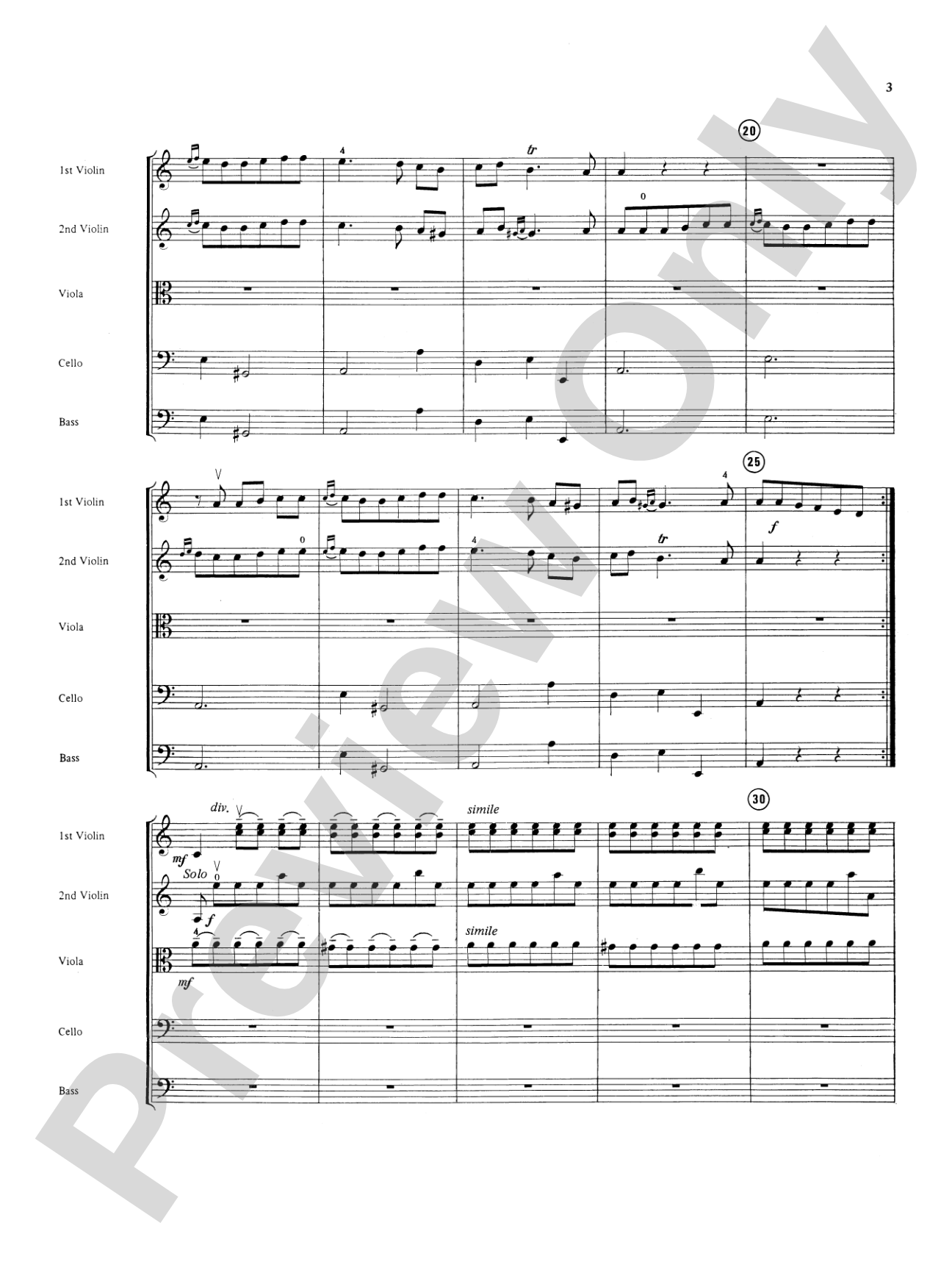 Double Concerto for String Orchestra from Concerto for Two Violins in A Minor: String Orchestra Conductor Score & Parts