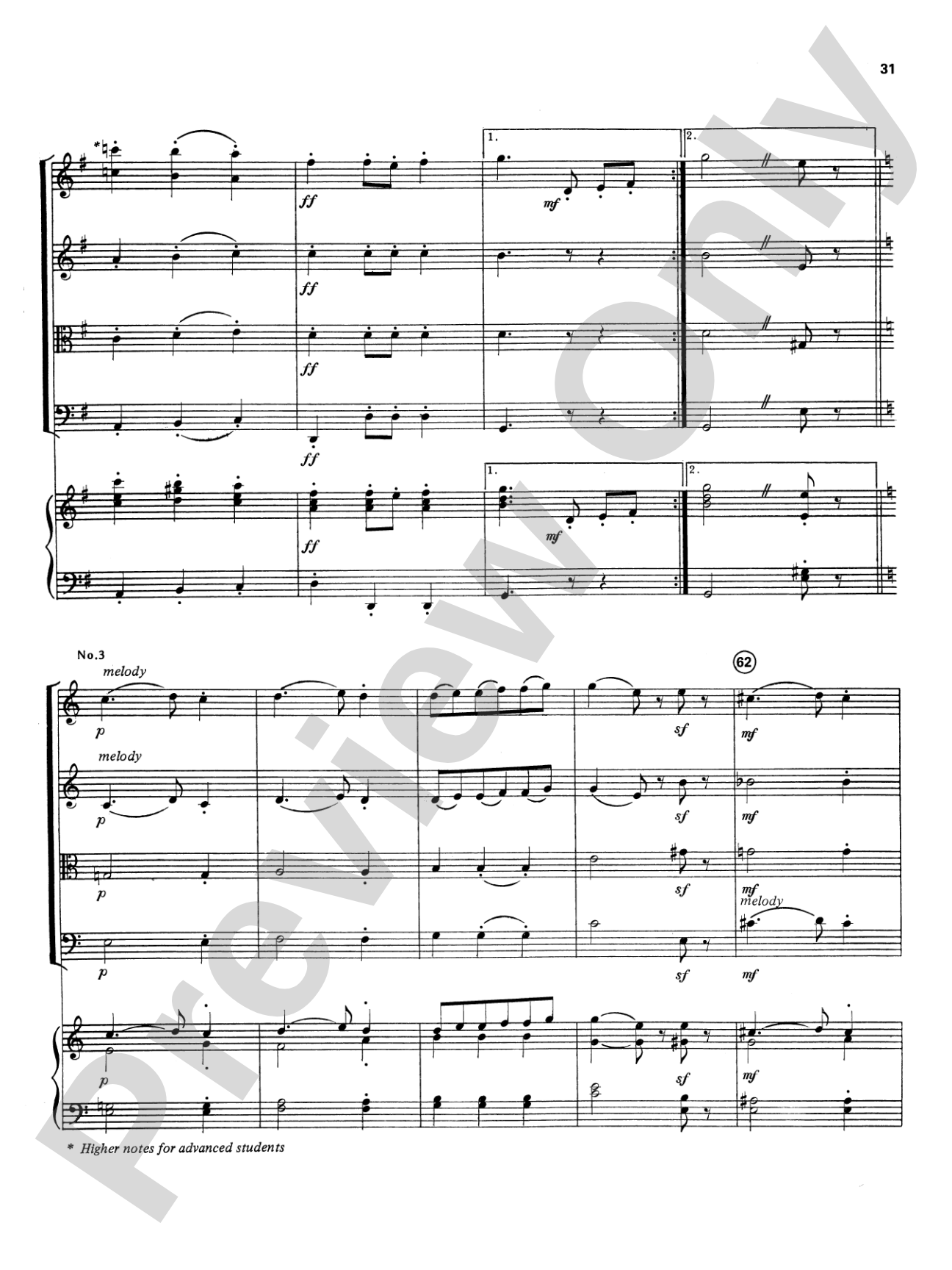 Highland/Etling String Quartet Series: Set 4: String Quartet Score & Parts