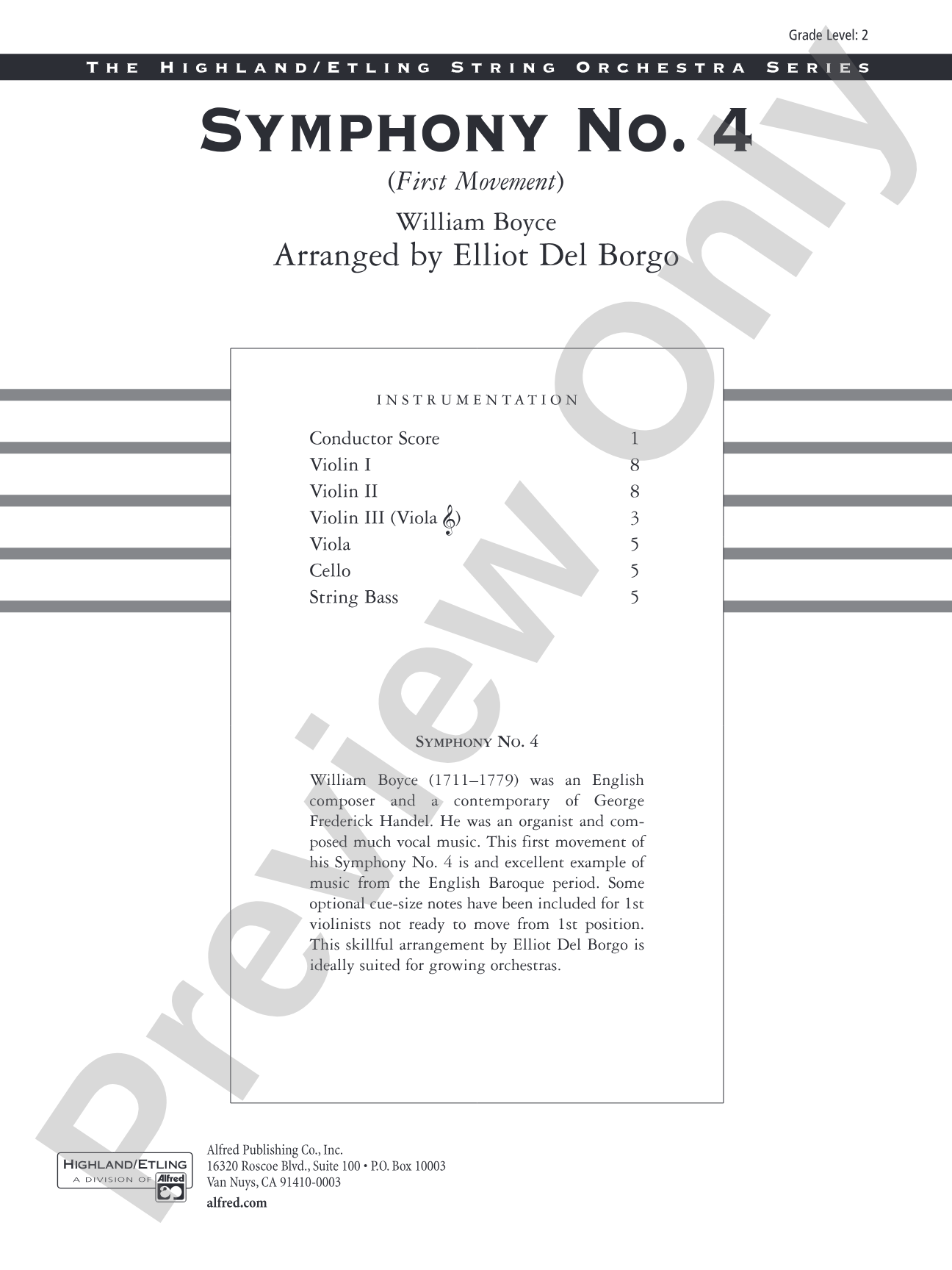 Symphony No. 4, 1st Movement: String Orchestra Conductor Score & Parts