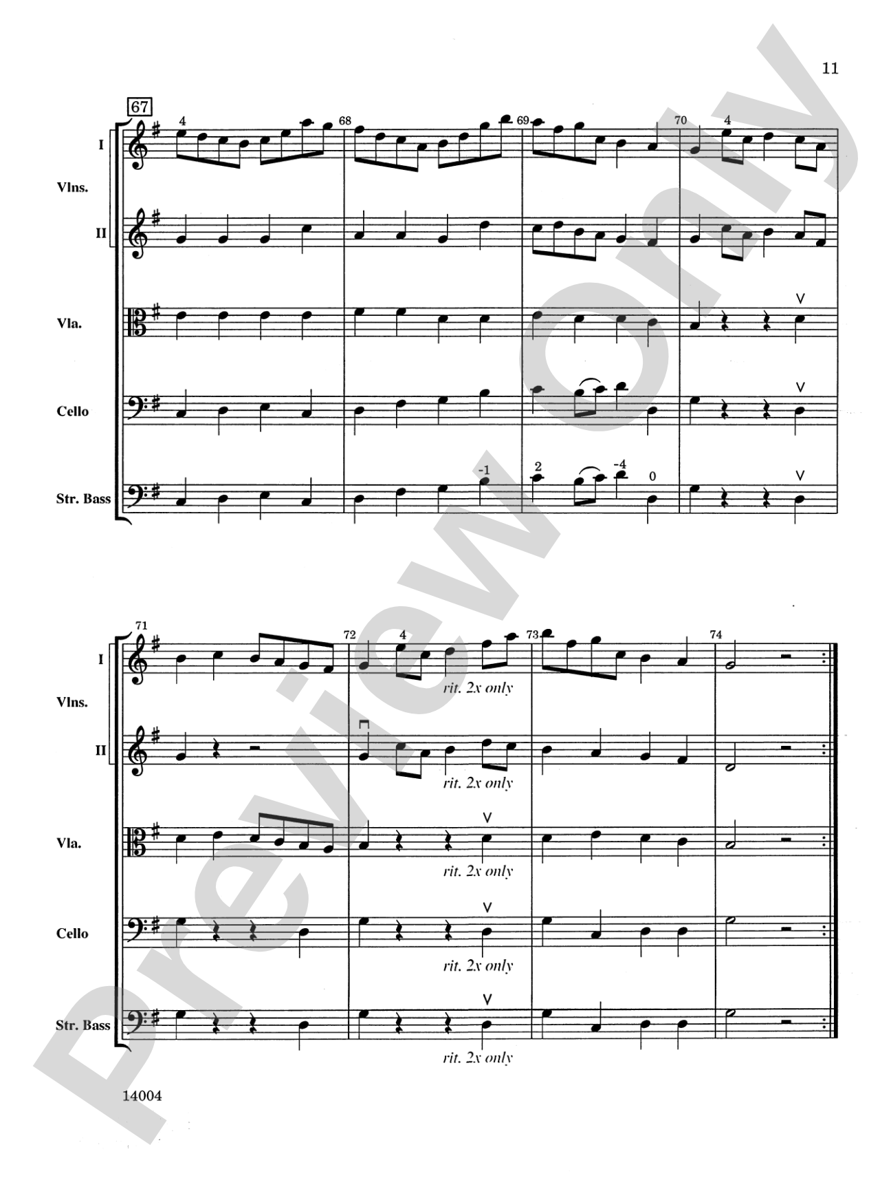 Symphony No. 4, 1st Movement: String Orchestra Conductor Score & Parts