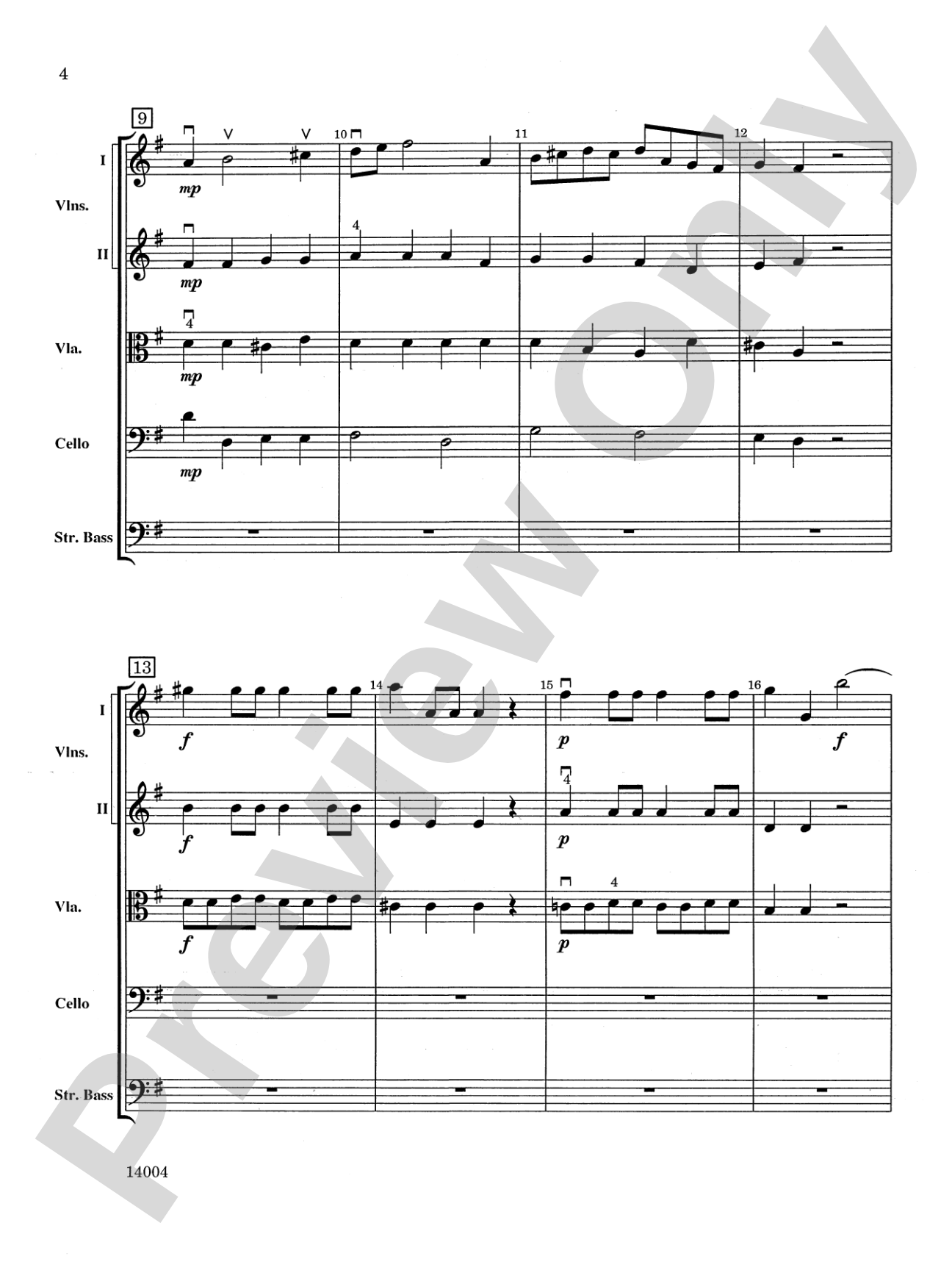Symphony No. 4, 1st Movement: String Orchestra Conductor Score & Parts