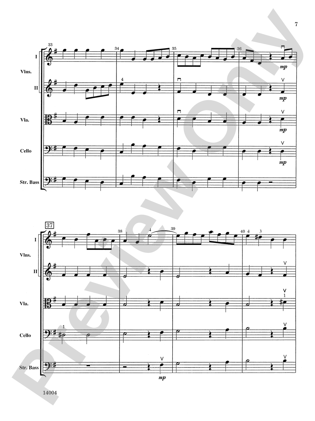 Symphony No. 4, 1st Movement: String Orchestra Conductor Score & Parts