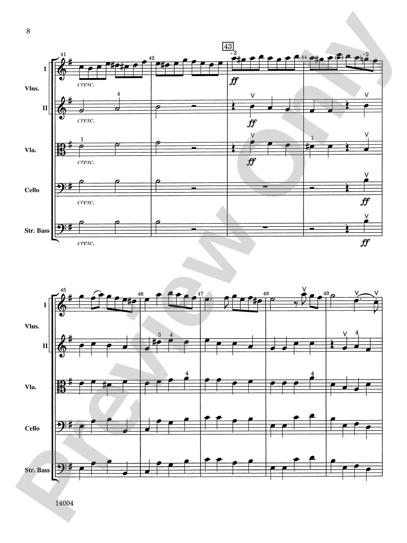 Symphony No. 4, 1st Movement: String Orchestra Conductor Score & Parts