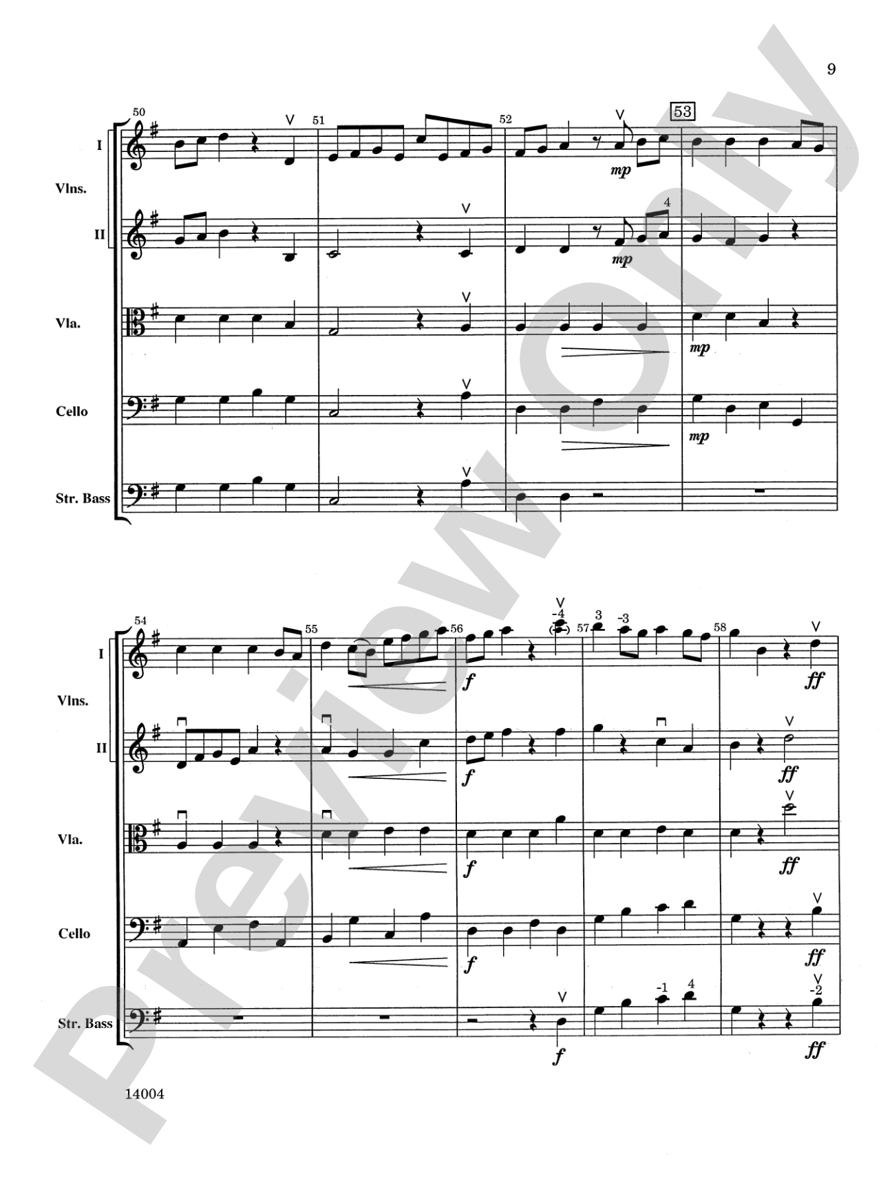 Symphony No. 4, 1st Movement: String Orchestra Conductor Score & Parts