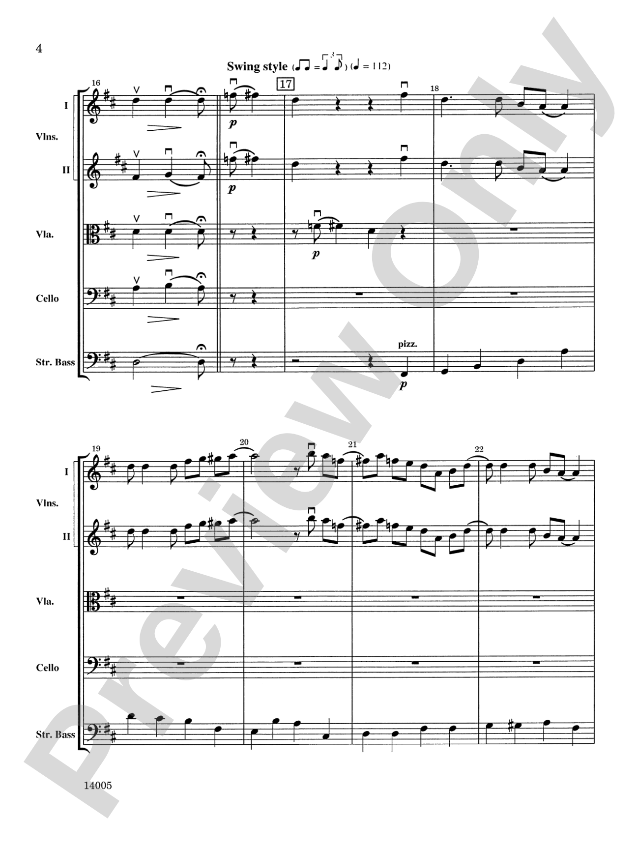 Swing Low, Sweet Chariot: String Orchestra Conductor Score & Parts