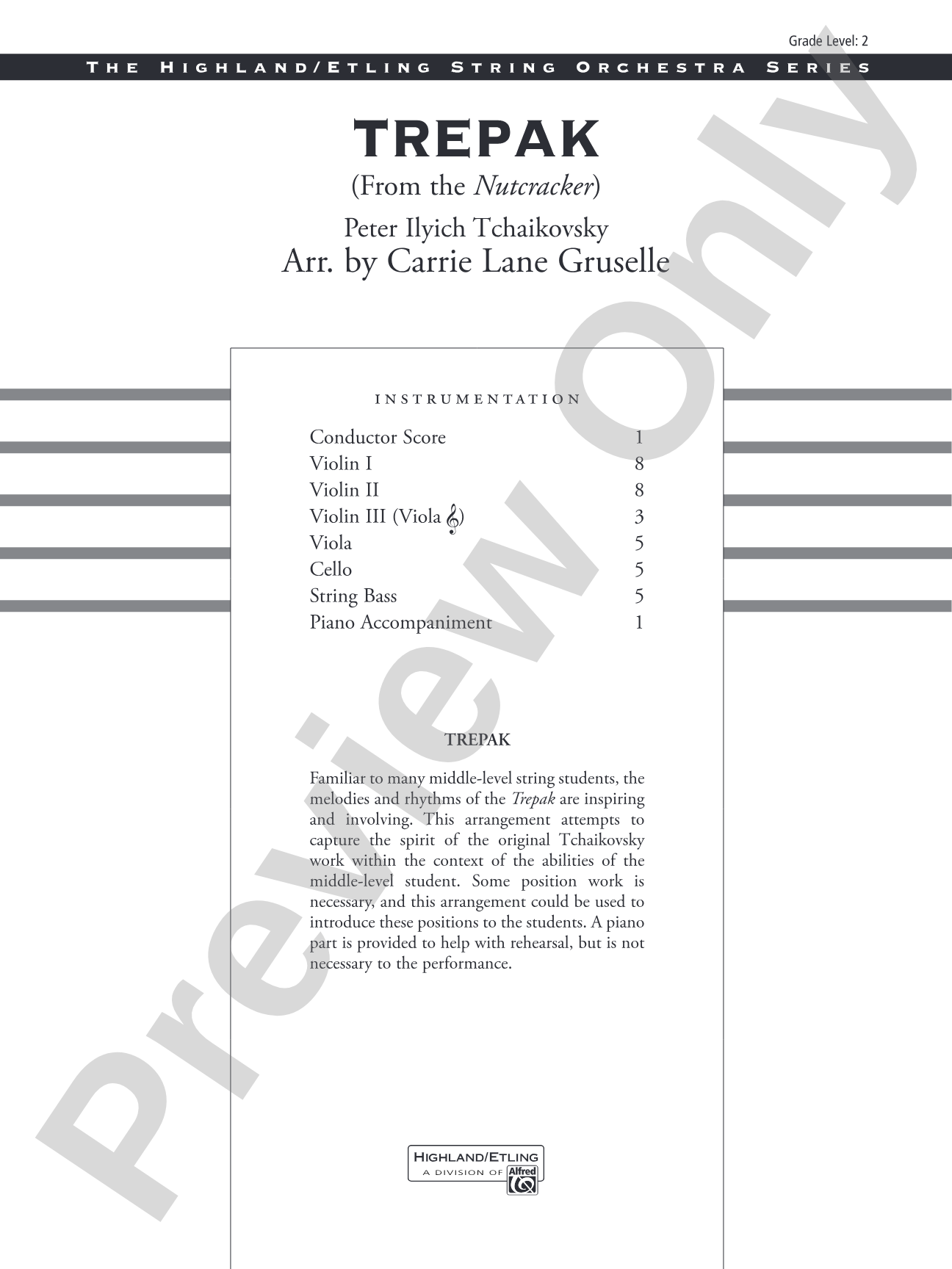 Trepak: String Orchestra Conductor Score & Parts