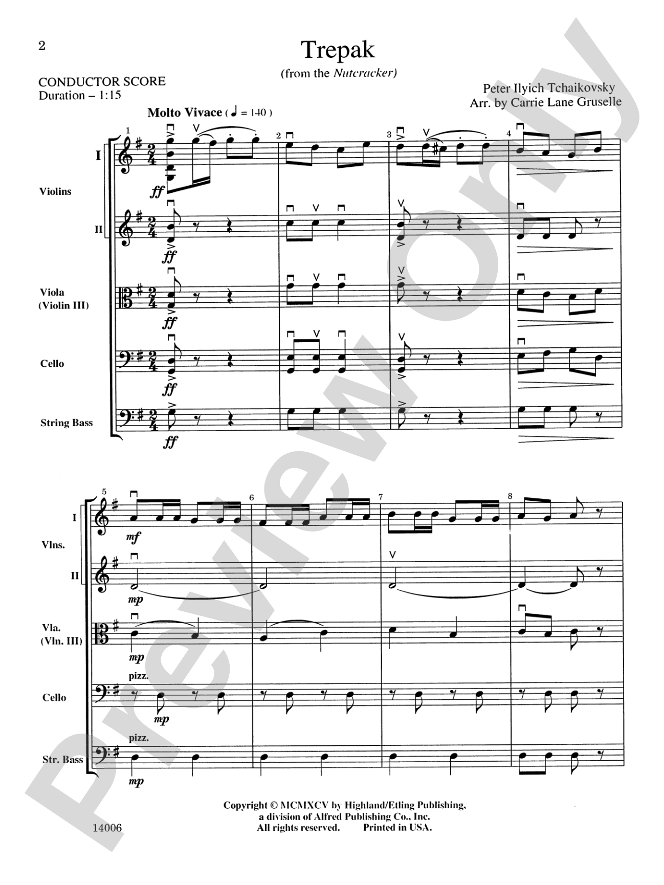 Trepak: String Orchestra Conductor Score & Parts