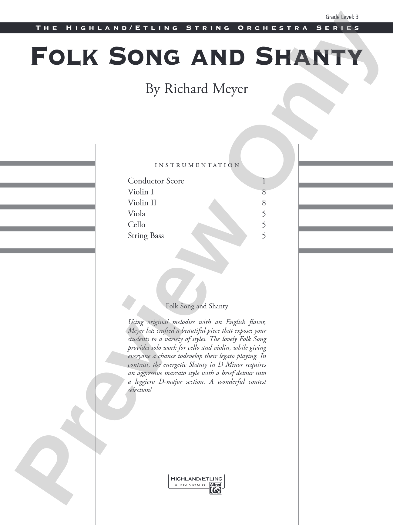 Folk Song and Shanty: Score